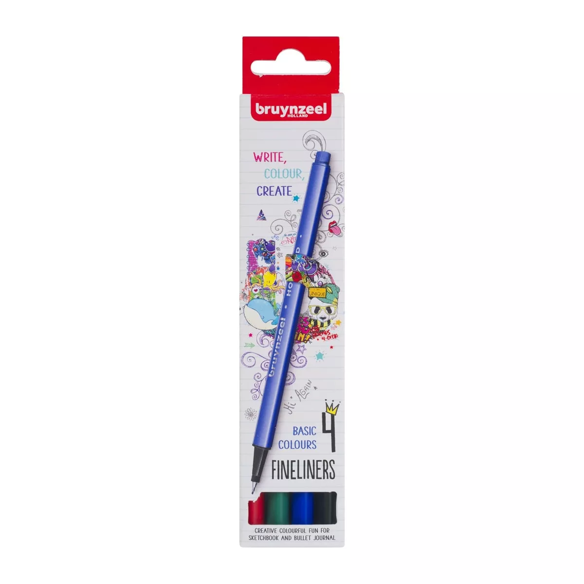 Bruynzeel - Estuche De 4 Rotuladores Punta Fina Colores Básicos Multicolor En Oferta Bruynzeel - Estuche De 4 Rotuladores Punta Fina Colores Básicos Multicolor Barato