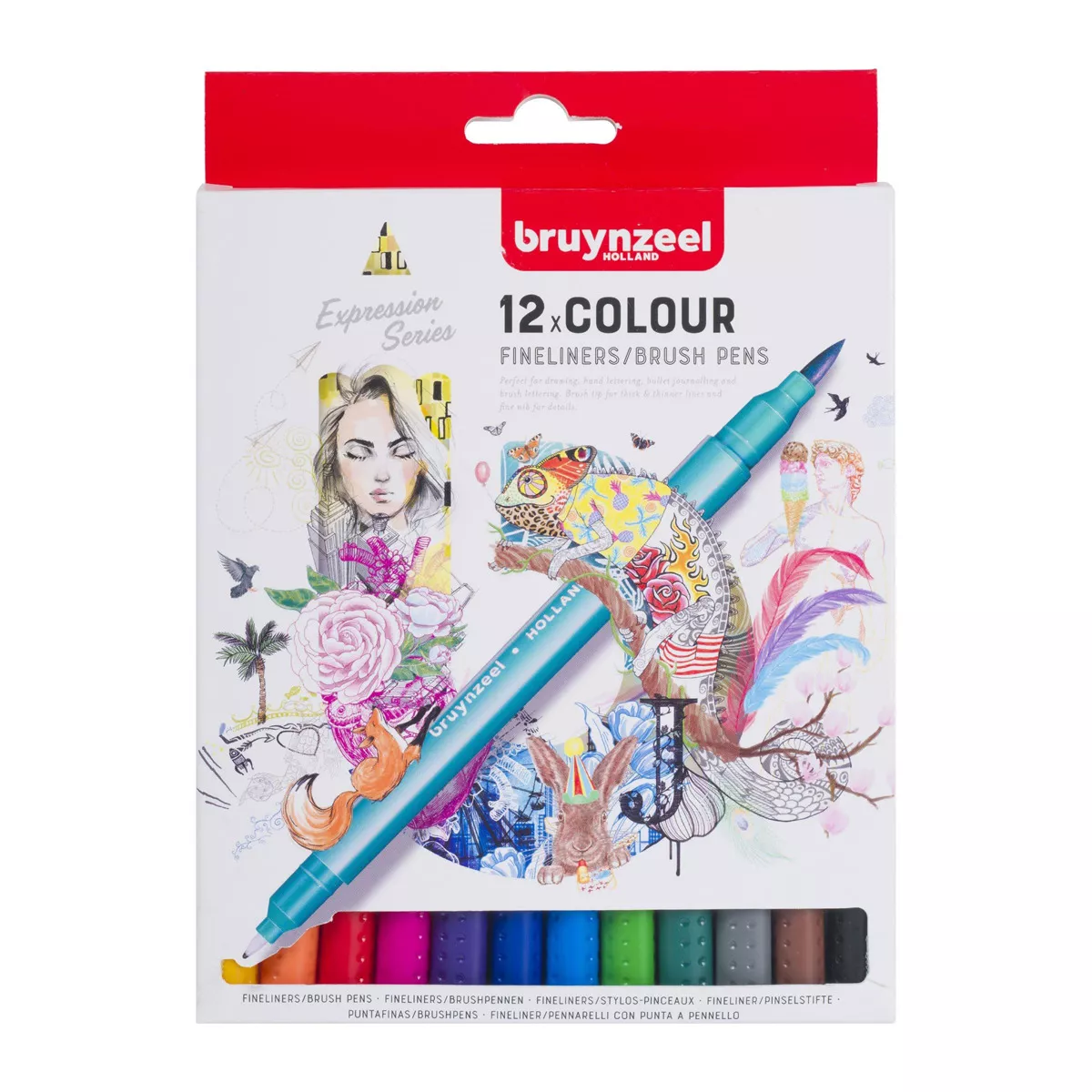 Bruynzeel - Set 12 Rotuladores Doble Punta Pincel Y Punta Fina Multicolor En Oferta Bruynzeel - Set 12 Rotuladores Doble Punta Pincel Y Punta Fina Multicolor Barato