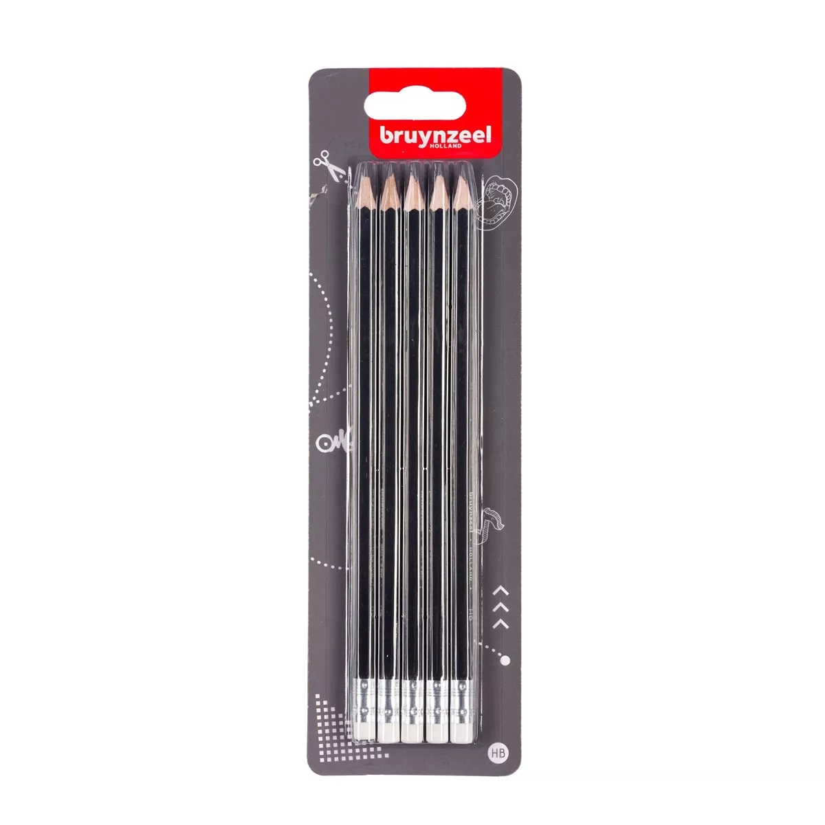 Bruynzeel - Set 5 Lápices De Grafito HB Con Punta De Borrador Multicolor barato