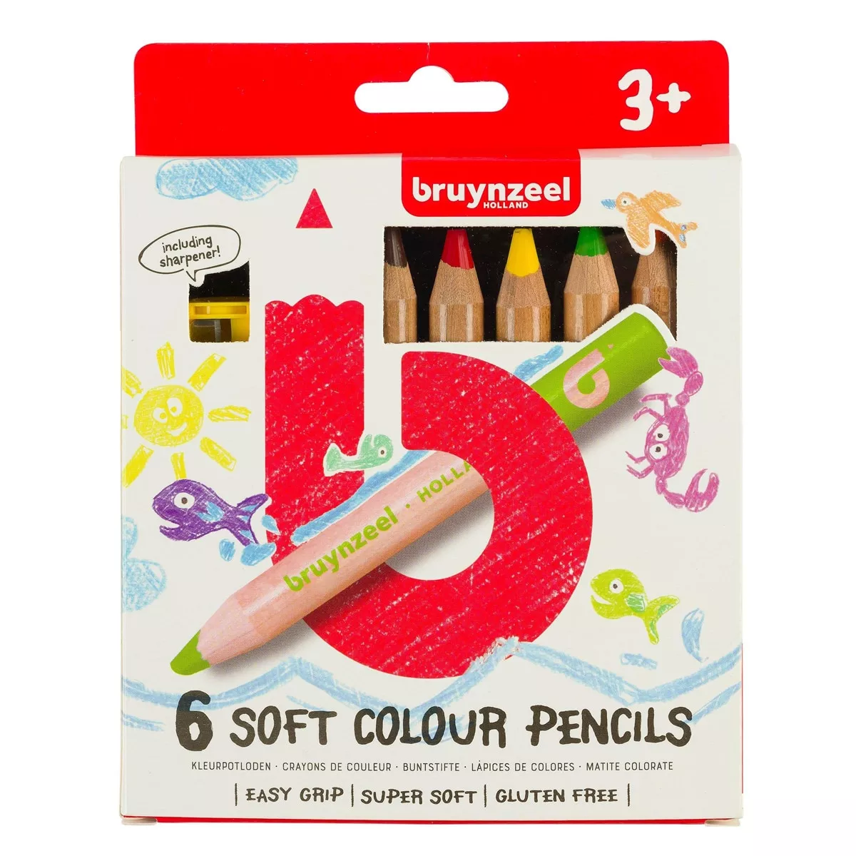 Bruynzeel - Set 6 Lápices De Colores Blandos Con Sacapuntas barato