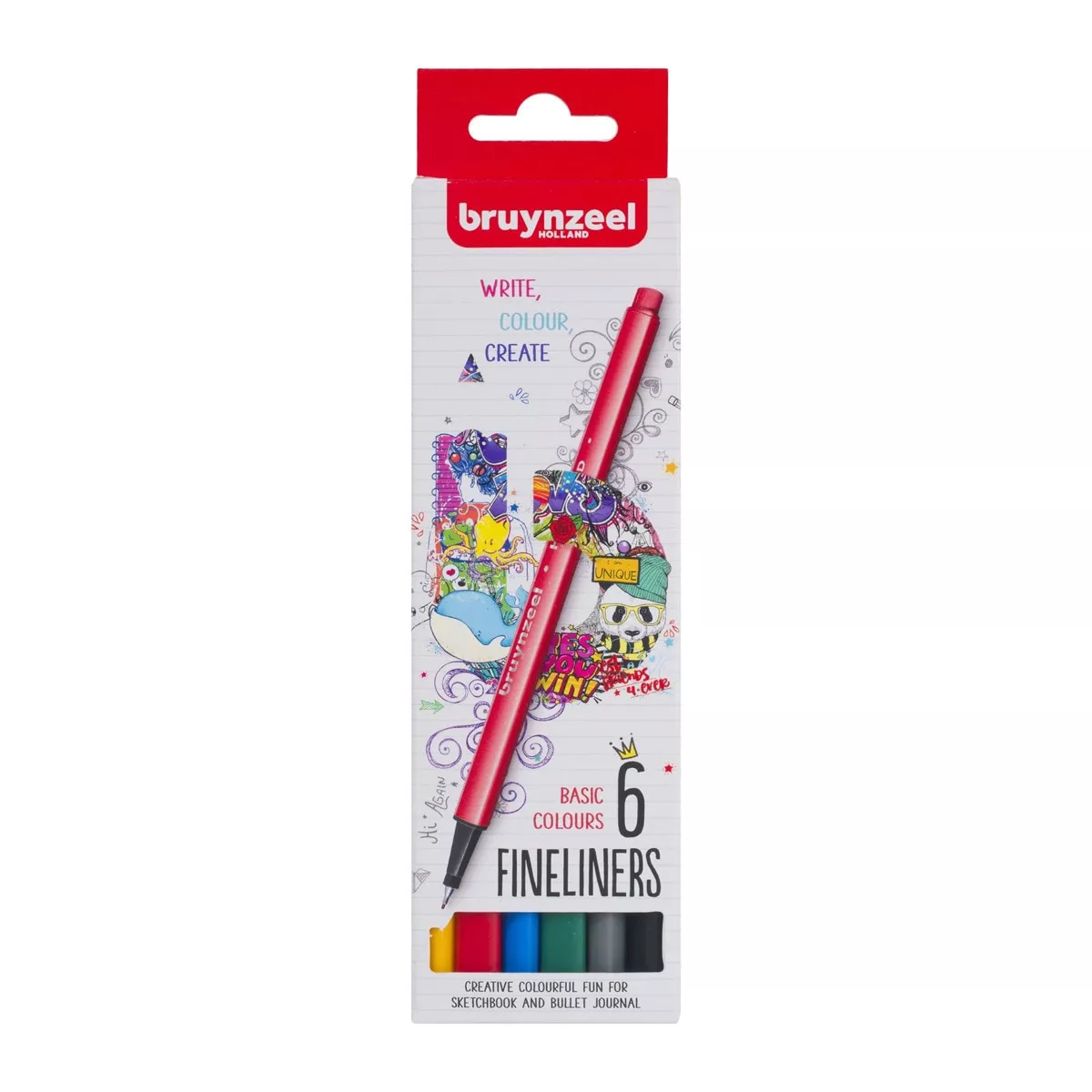 Bruynzeel - Set 6 Rotuladores Punta Fina Colores Básicos Multicolor barato