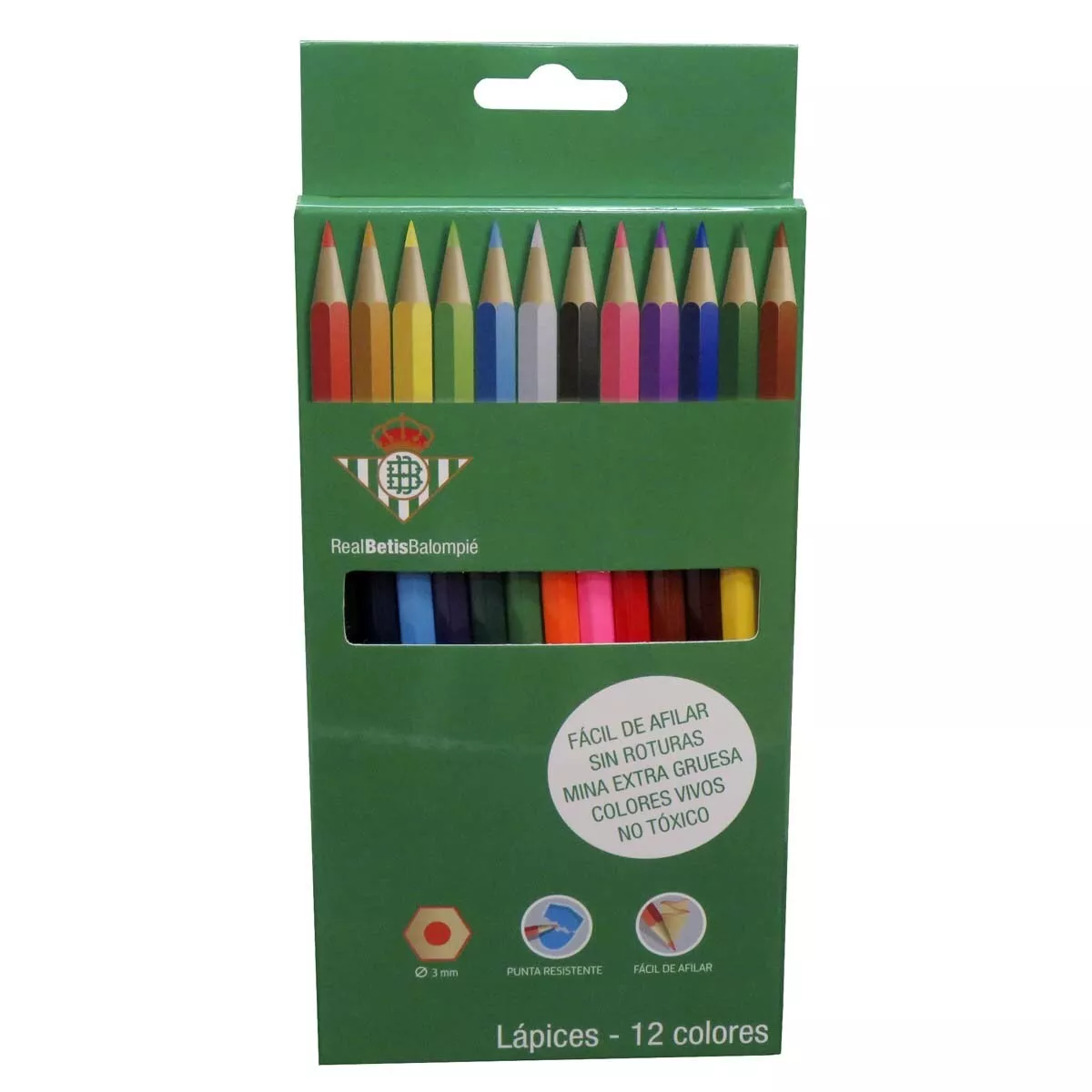 CYP Brands - Caja De 12 Lápices De Colores Betis Verde Multicolor barato