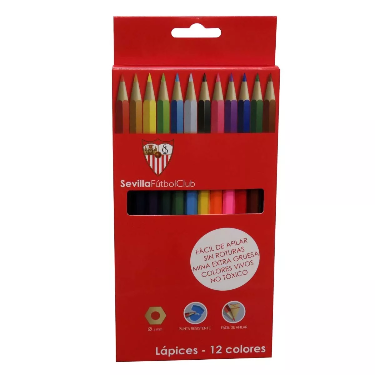 CYP Brands - Caja De 12 Lápices De Colores Sevilla FC Rojo Multicolor barato