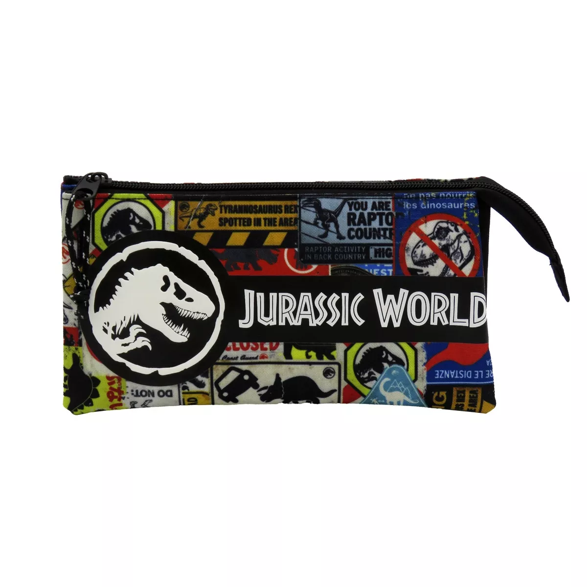 Cyp Brands - Portatodo Triple Con 5 Huecos Poliester Urassic World Danger Estampado Multicolor En Oferta Cyp Brands - Portatodo Triple Con 5 Huecos Poliester Urassic World Danger Estampado Multicolor Barato