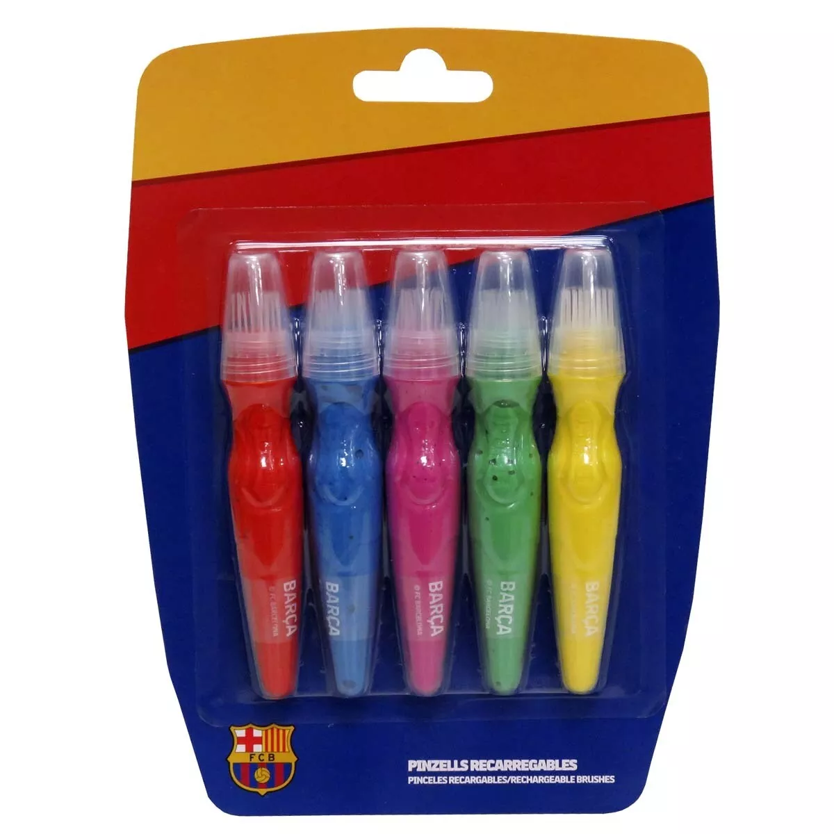 CYP Brands - Set 5 Temperas En Pincel FC Barcelona Azul Amarillo Naranja barato