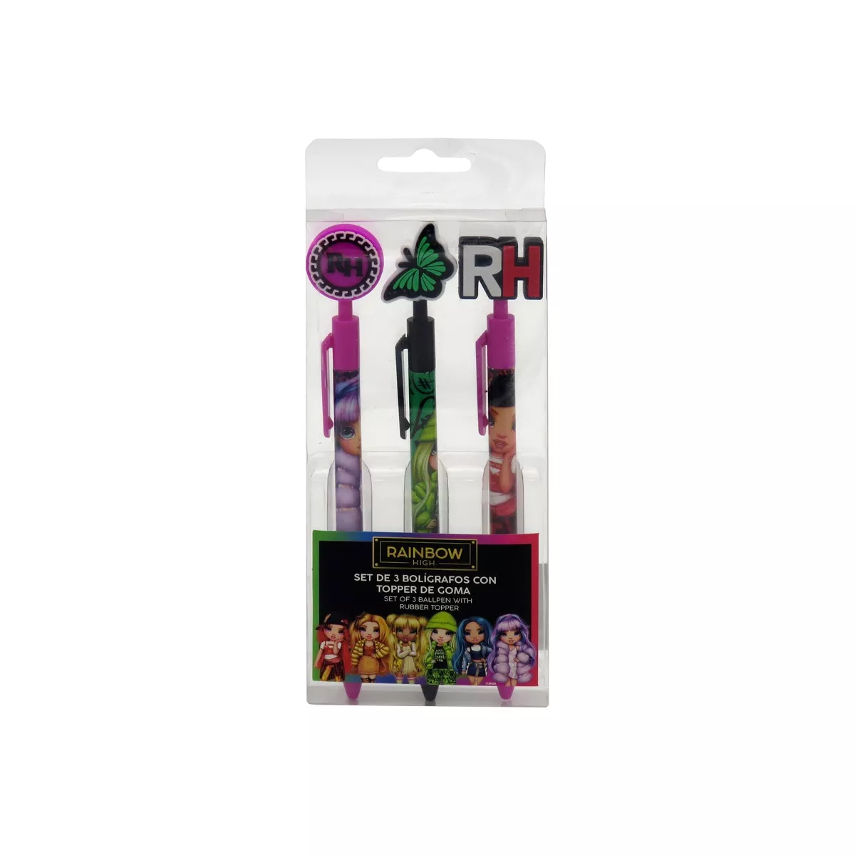 CYP Brands - Set De 3 Boligrafos Con Toppers Rainbow High Negro Multicolor barato