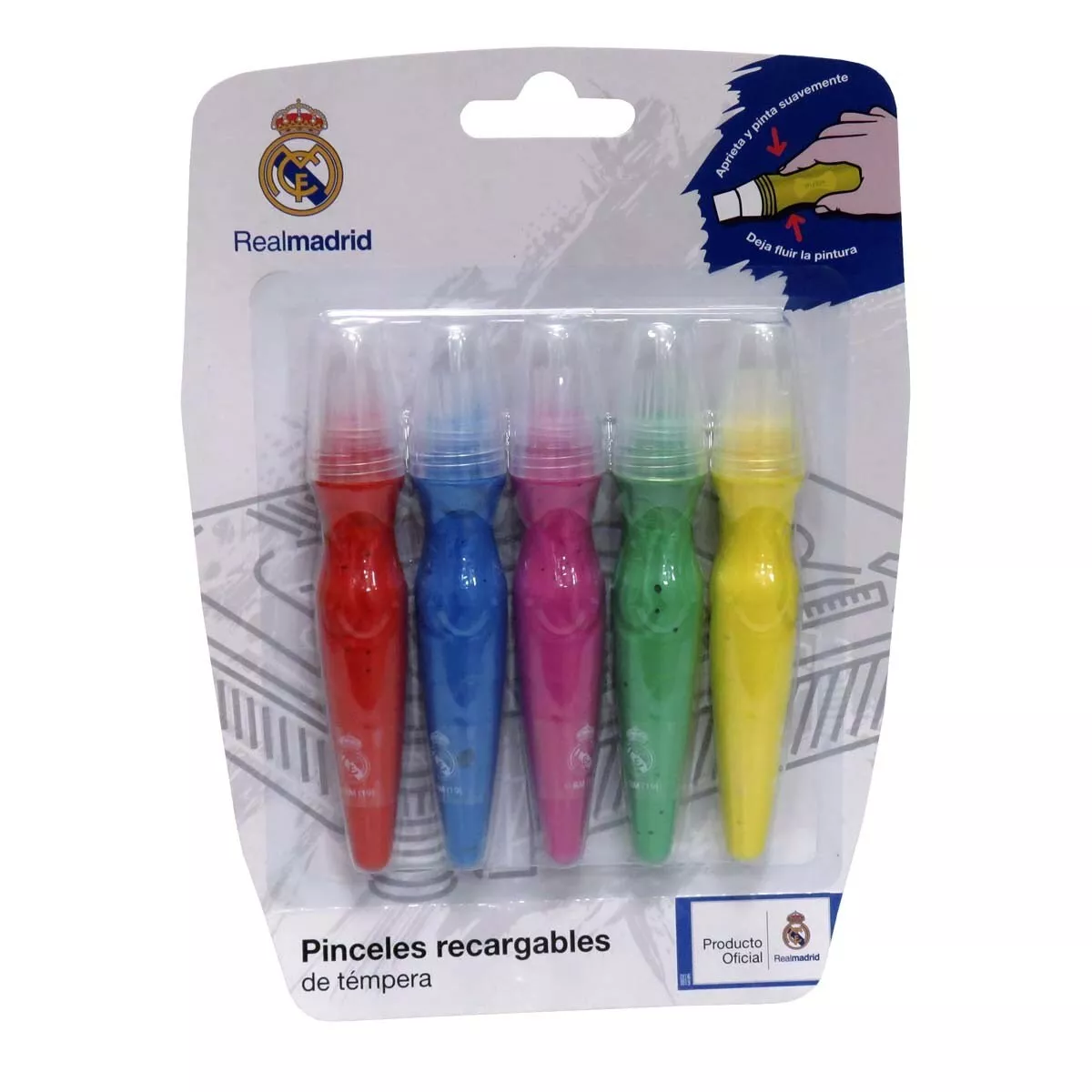 Cyp Brands - Set De 5 Temperas En Pincel Real Madrid C.f. Blanco Multicolor En Oferta Cyp Brands - Set De 5 Temperas En Pincel Real Madrid C.f. Blanco Multicolor Barato