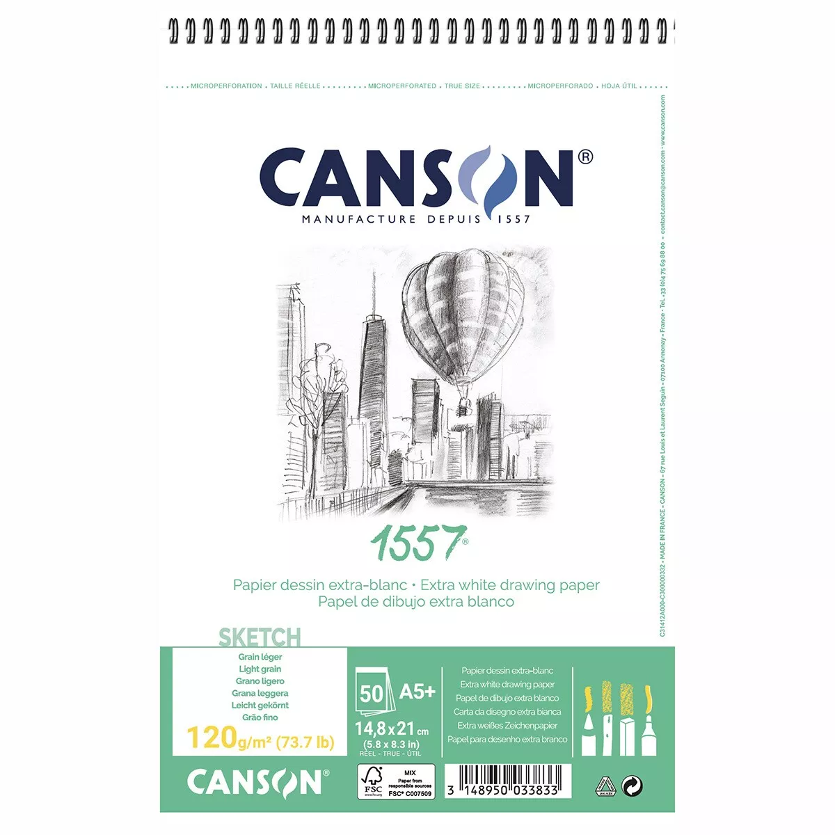 Canson - Álbum Espiral 15X21 50 Hojas Fino 120G Ja 1557 En Oferta Canson - Álbum Espiral 15X21 50 Hojas Fino 120G Ja 1557 Barato