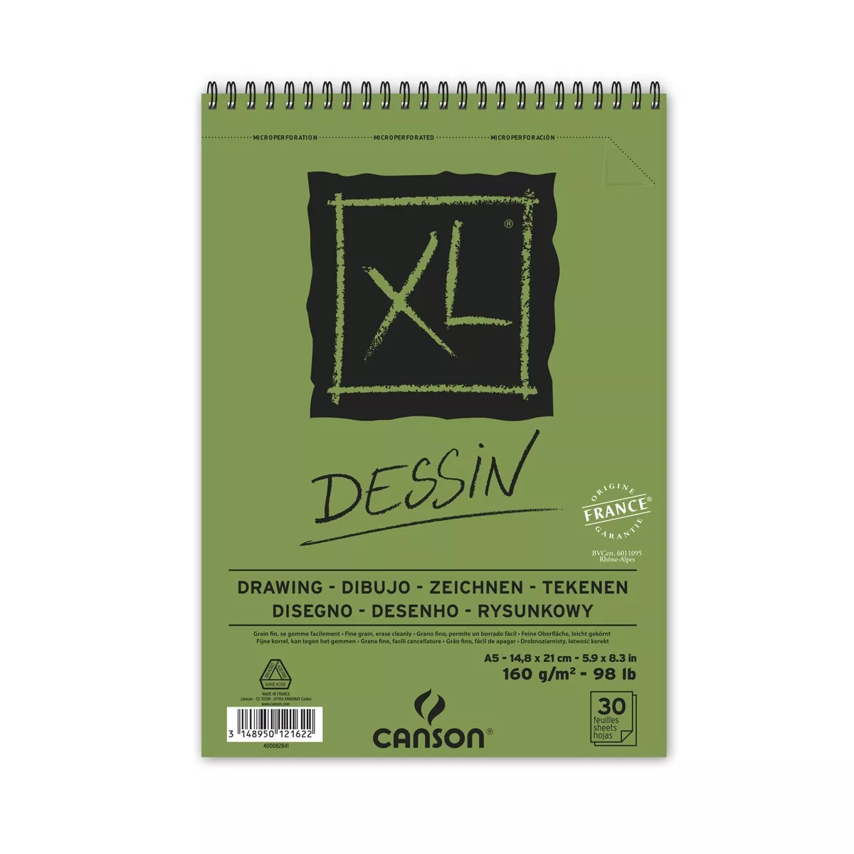 Canson - Álbum Espiral Microperforado, 14,8X21 Cm, 30 Hojas, Xl Dessin, Grano Ligero, 160G En Oferta Canson - Álbum Espiral Microperforado