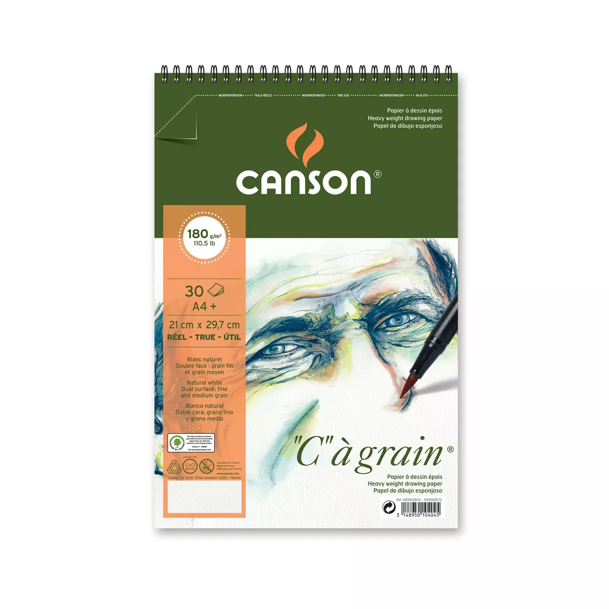 Canson - Álbum Espiral Microperforado, 21X31,4 Cm, 30 Hojas, C À Grain, Grano Fino, 180G En Oferta Canson - Álbum Espiral Microperforado