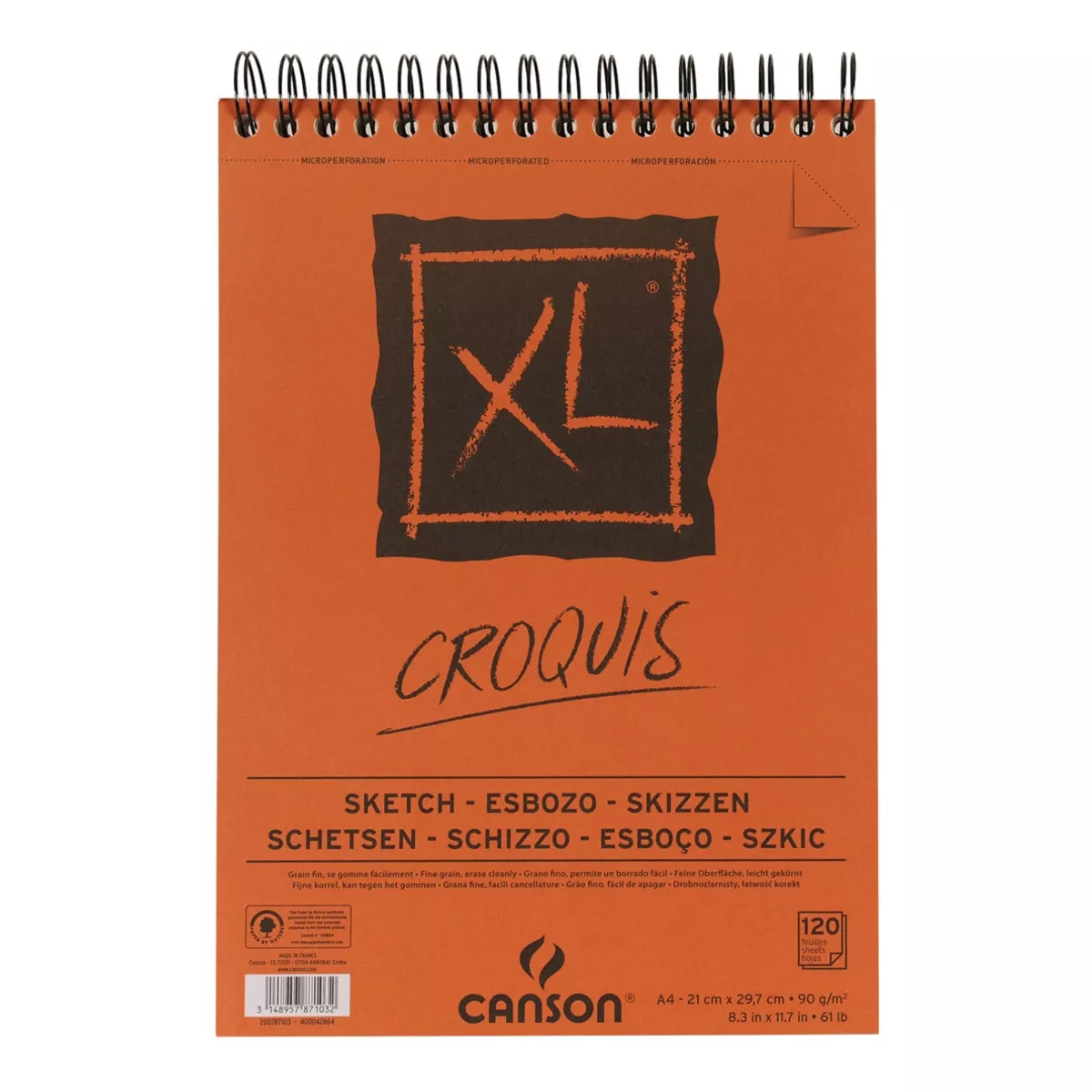 Canson - Album Espiral Microperforado A4 120H. Xl Croquis Fino 90Gr En Oferta Canson - Album Espiral Microperforado A4 120H. Xl Croquis Fino 90Gr Barato