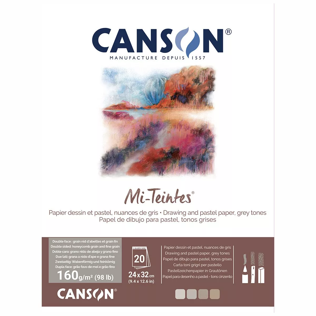 Canson - Bloc Encolado 24X32 20 Hojas 60% Abeja 160G Mi-Teintes Tonos Grises En Oferta Canson - Bloc Encolado 24X32 20 Hojas 60% Abeja 160G Mi-Teintes Tonos Grises Barato