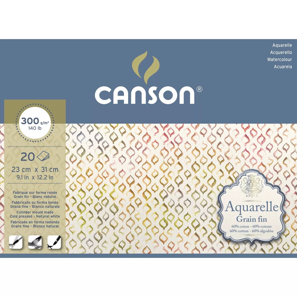 Canson - Bloc Encolado Para Acuarela 60% Algodón De Grano Fino 23X31 Cm. Aquarelle En Oferta Canson - Bloc Encolado Para Acuarela 60% Algodón De Grano Fino 23X31 Cm. Aquarelle Barato