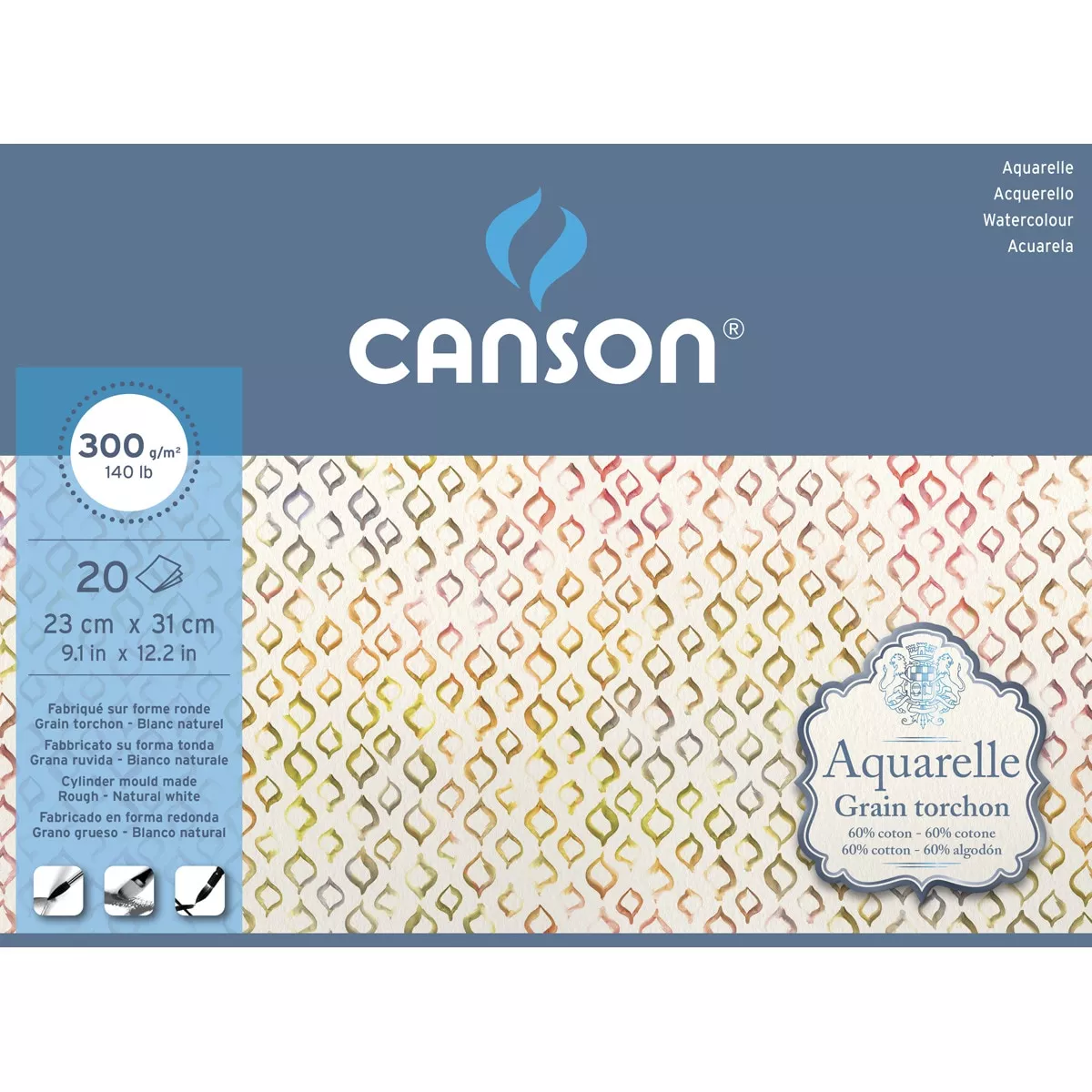Canson - Bloc Encolado Para Acuarela 60% Algodón De Grano Grueso 23X31 Cm. Aquarelle En Oferta Canson - Bloc Encolado Para Acuarela 60% Algodón De Grano Grueso 23X31 Cm. Aquarelle Barato