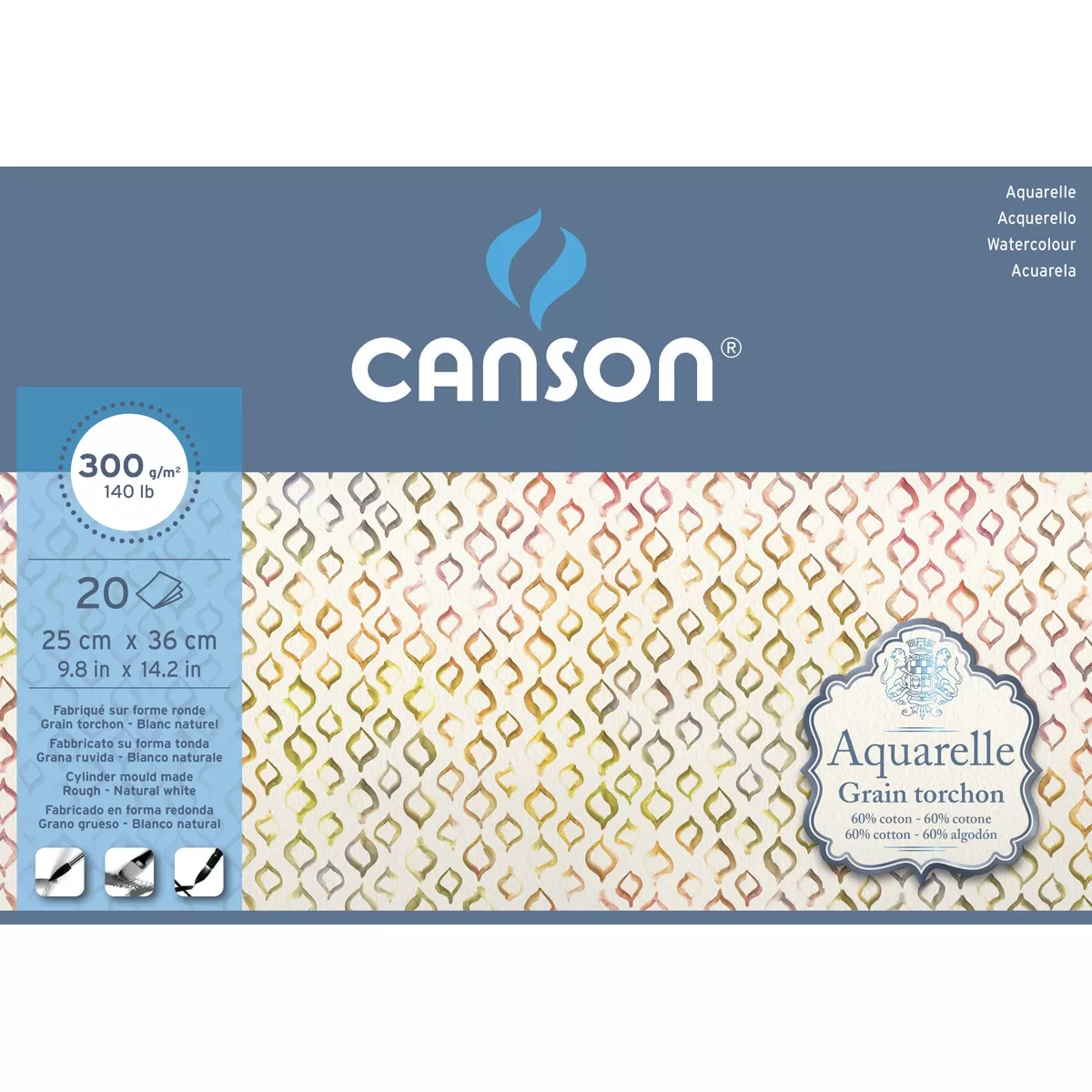 Canson - Bloc Encolado Para Acuarela 60% Algodón De Grano Grueso 25 X36 Cm. Aquarelle En Oferta Canson - Bloc Encolado Para Acuarela 60% Algodón De Grano Grueso 25 X36 Cm. Aquarelle Barato
