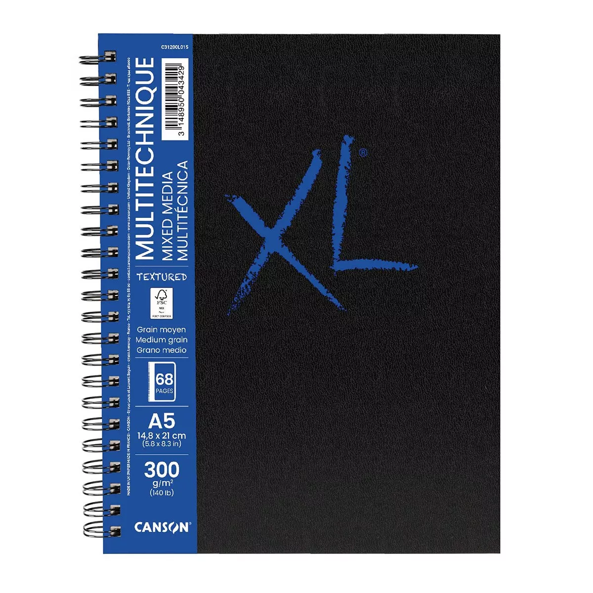 Canson - Cuaderno 14,8X21 40 Hojas Texturado 300G Xl Mix Media En Oferta Canson - Cuaderno 14