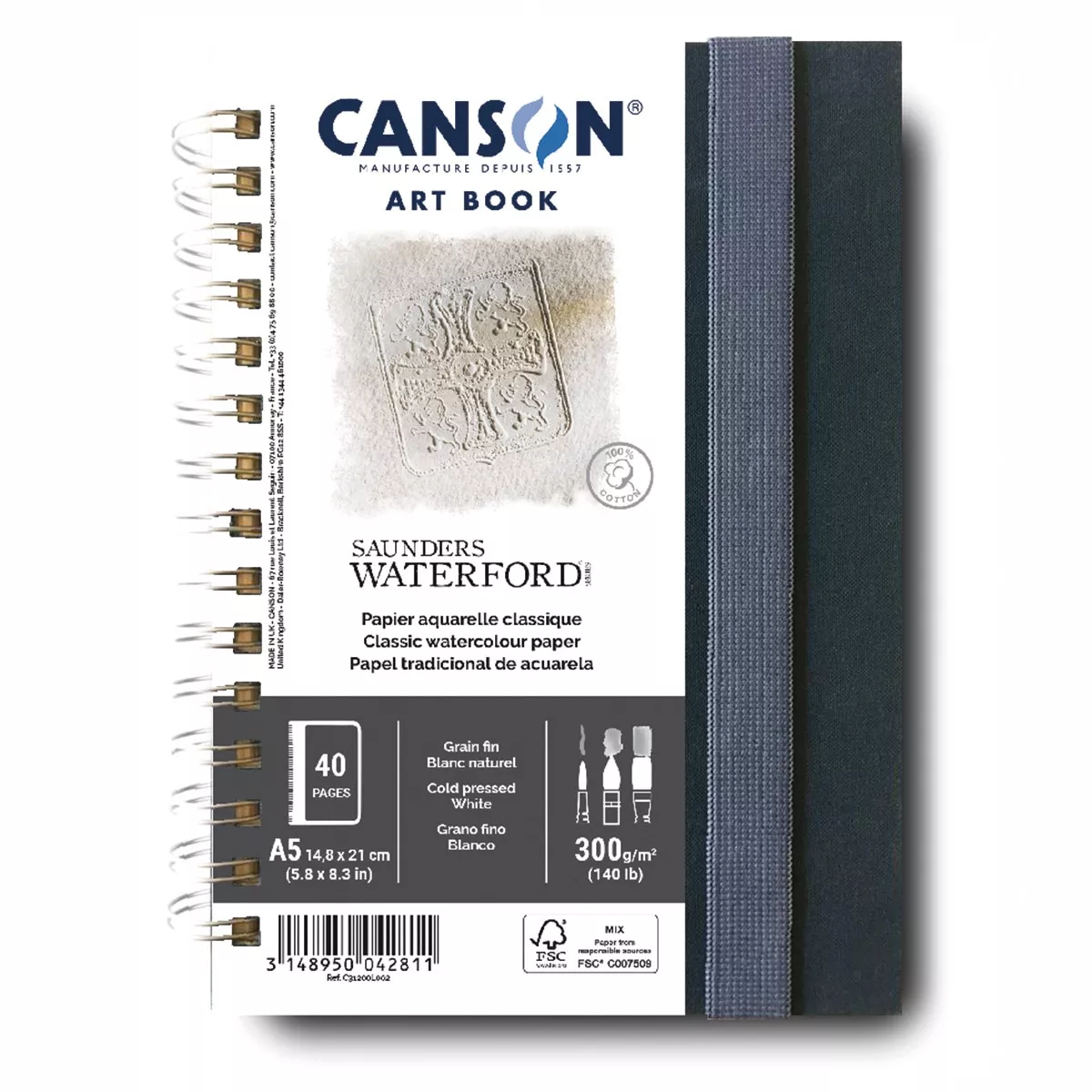 Canson - Cuaderno 14,8X21 (Retrato) 20 Hojas 100% Fino 300G Saunders Waterford En Oferta Canson - Cuaderno 14