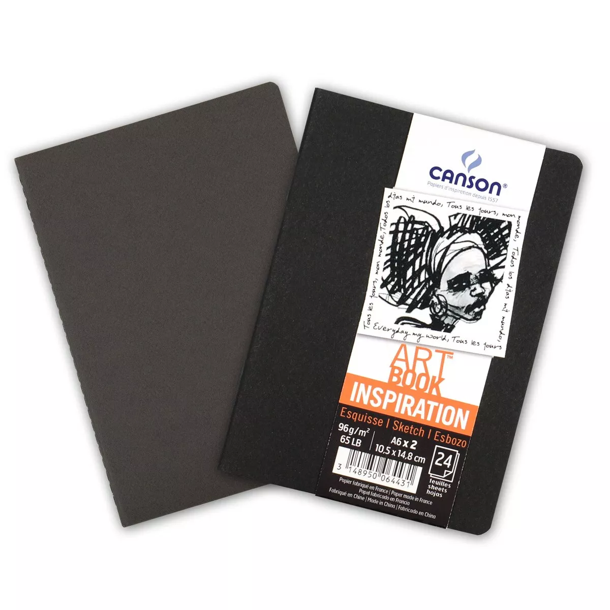 Canson - Pack 2 Cuadernos De Dibujo 10,5X14,8 24 Hojas Inspiration Fino 96 Gramos Negro-Gris En Oferta Canson - Pack 2 Cuadernos De Dibujo 10