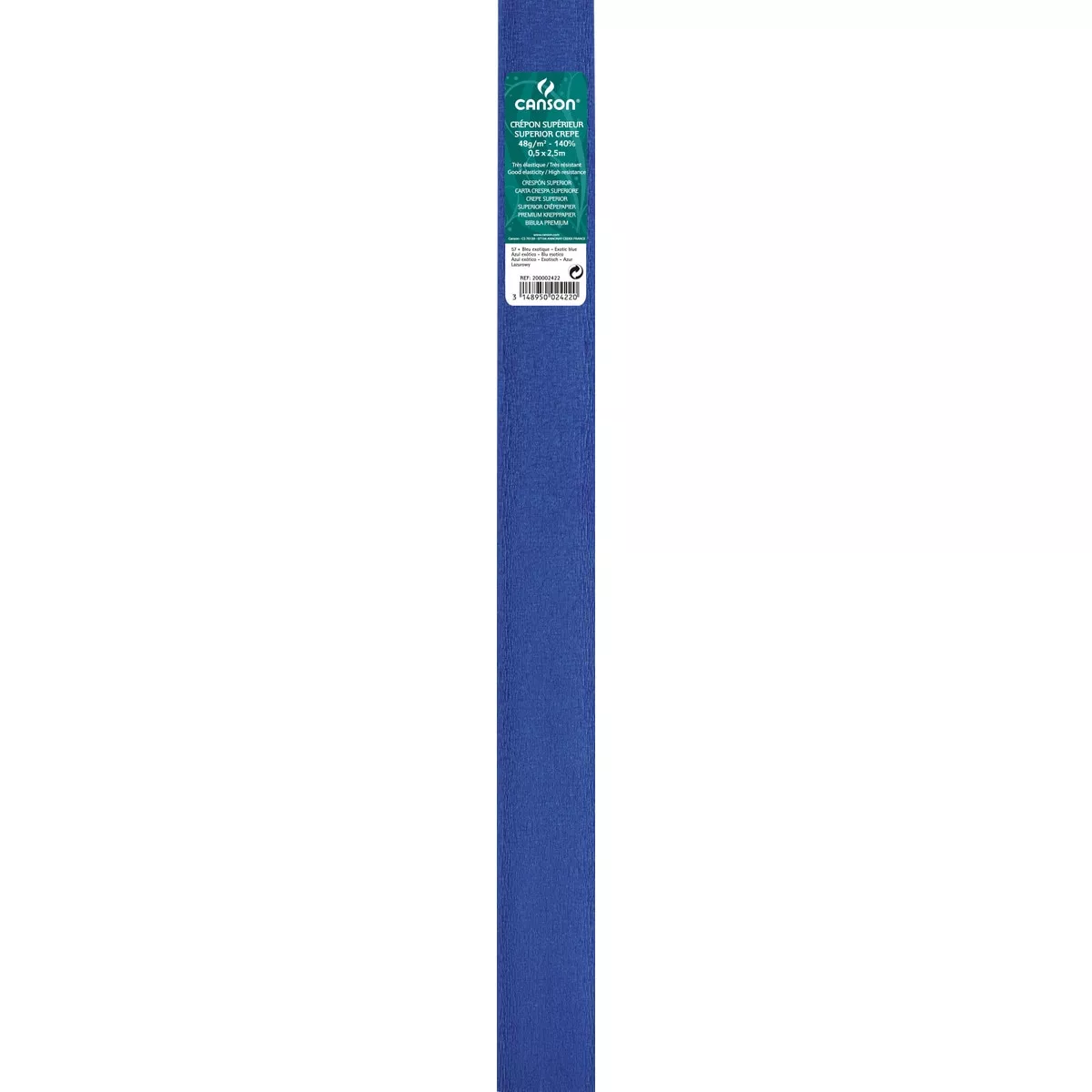 Canson - Rollo De 50X250 Cm, Crespón Superior (60G/Rollo), 48 G/M2, Azul Exótico En Oferta Canson - Rollo De 50X250 Cm