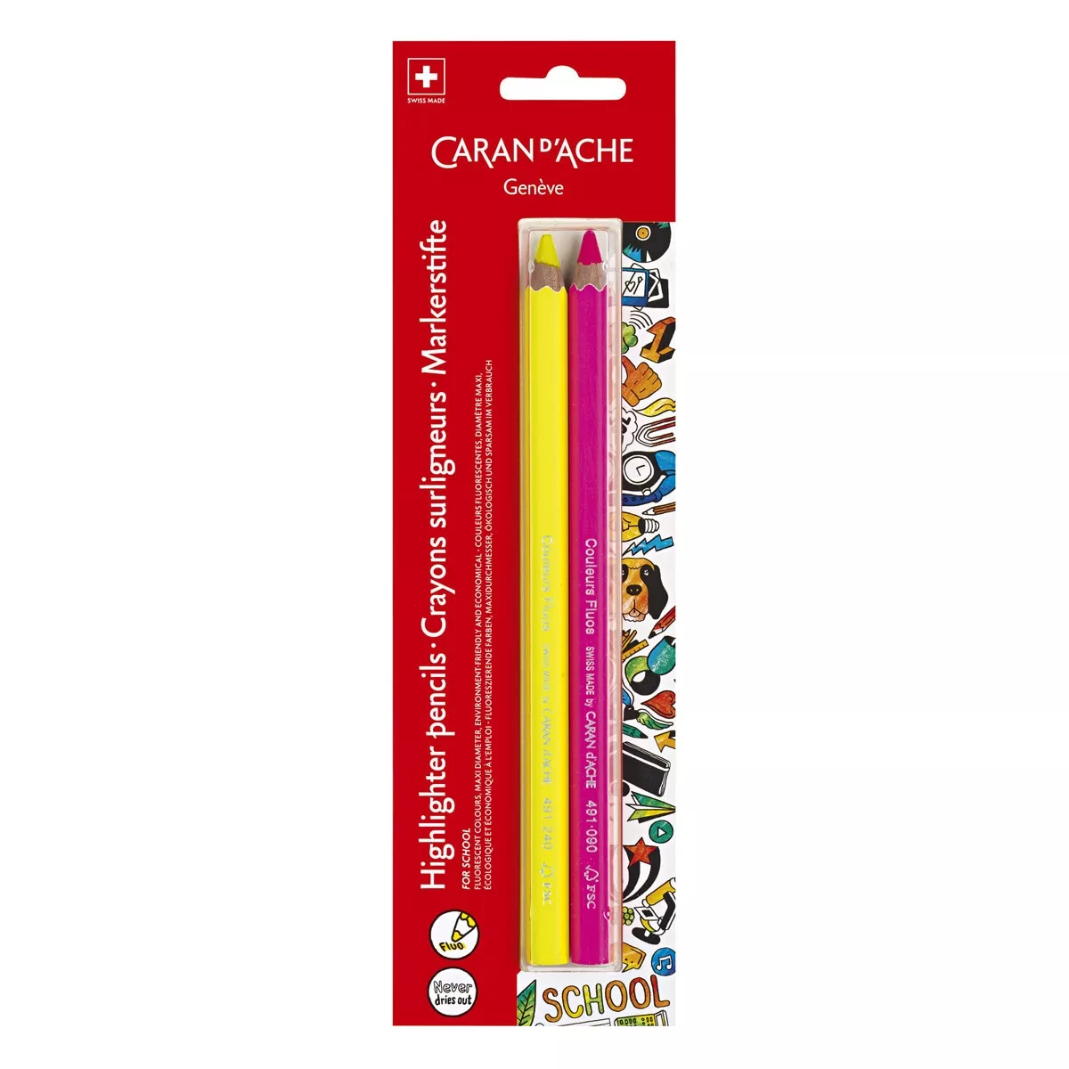 Caran D'Ache - Lápiz Fluorescente School Line Rosa Amarillo En Oferta Caran D'Ache - Lápiz Fluorescente School Line Rosa Amarillo Barato