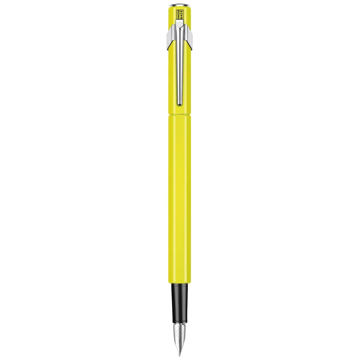 Caran D'Ache - Pluma 840 Cuerpo Aluminio Punto Medio Amarillo Flúor barato