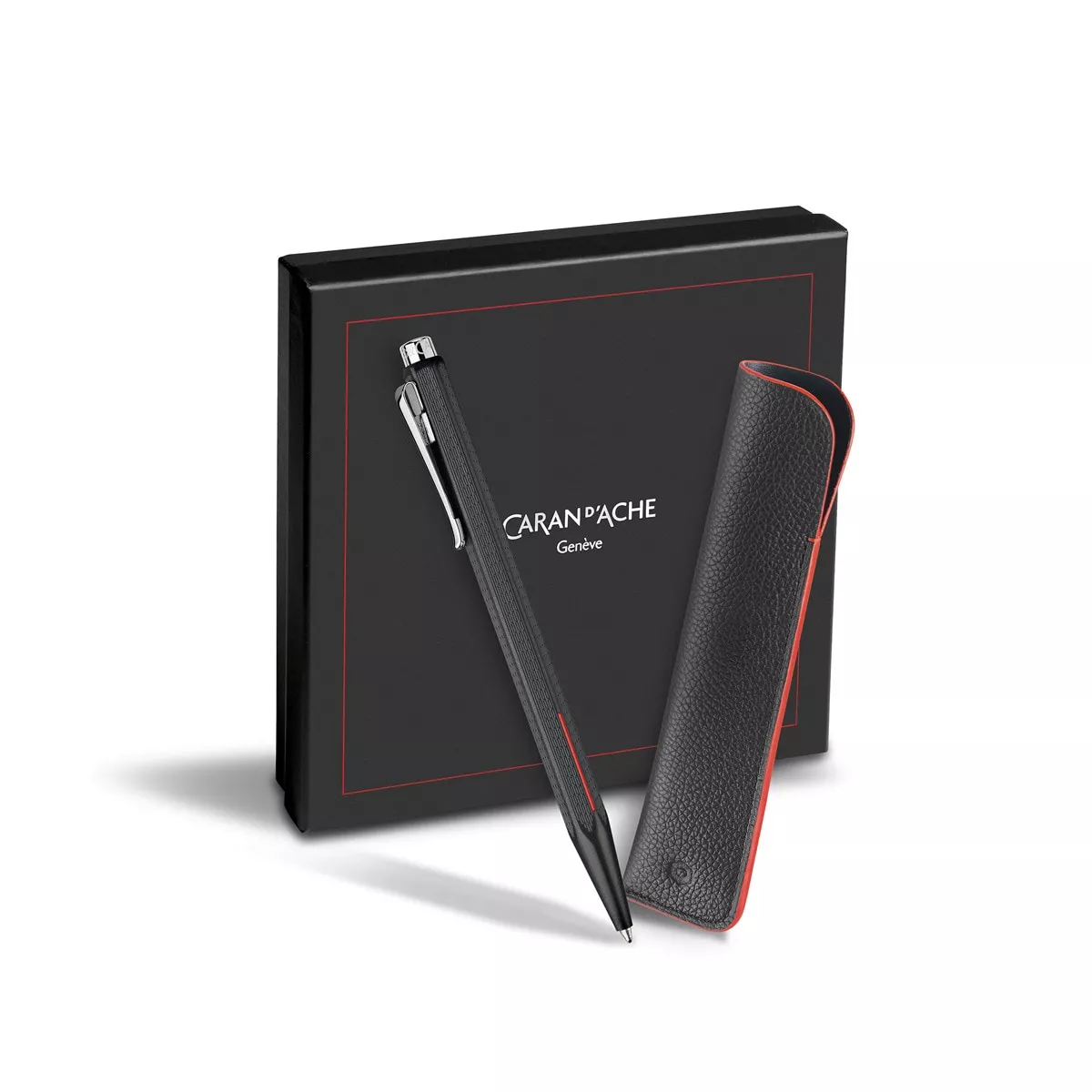 Caran D'Ache - Set Bolígrafo Ecridor Racing Con Estuche Pielcon Negro barato