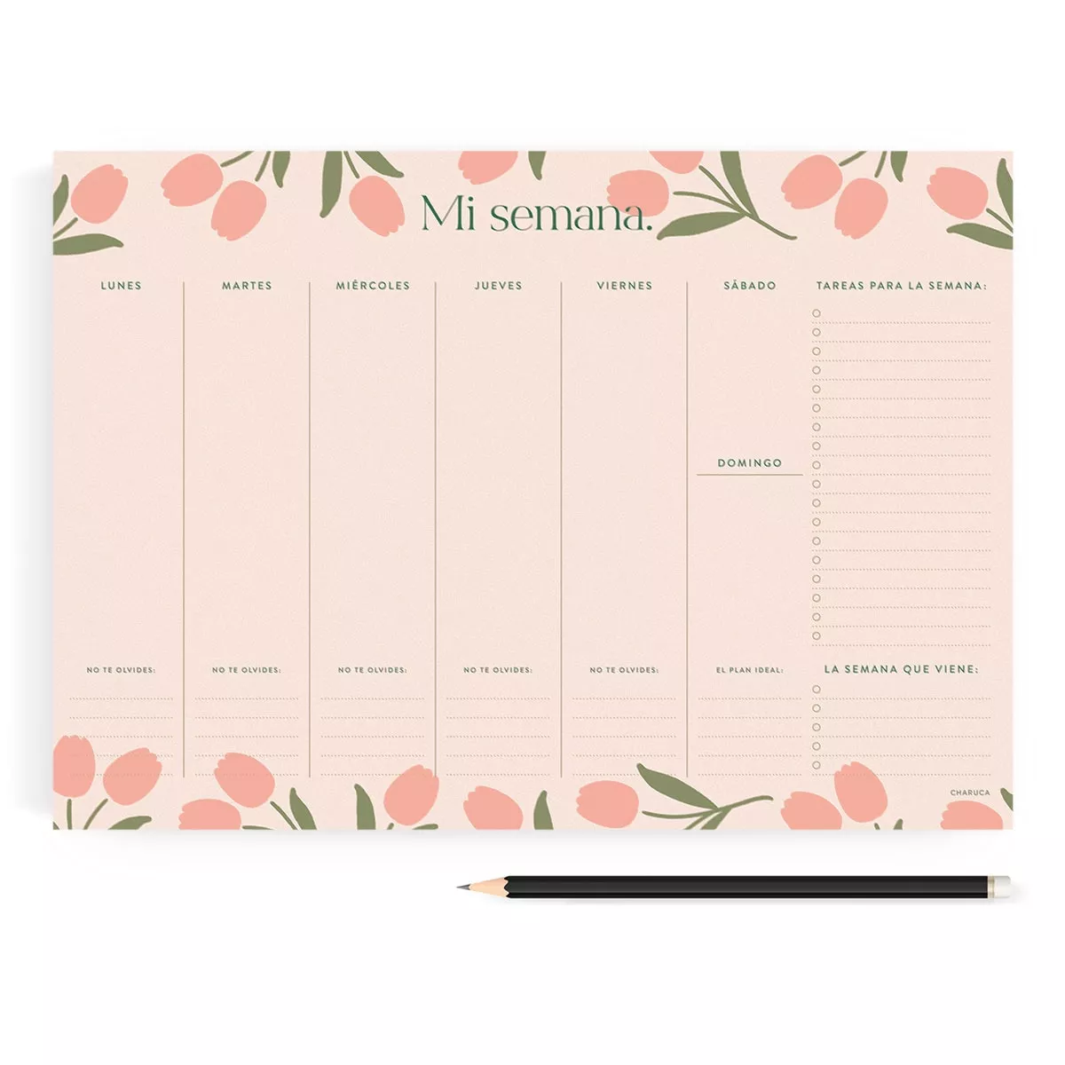 Charuca - Planificador Semanal Tulipanes Pink En Oferta Charuca - Planificador Semanal Tulipanes Pink Barato