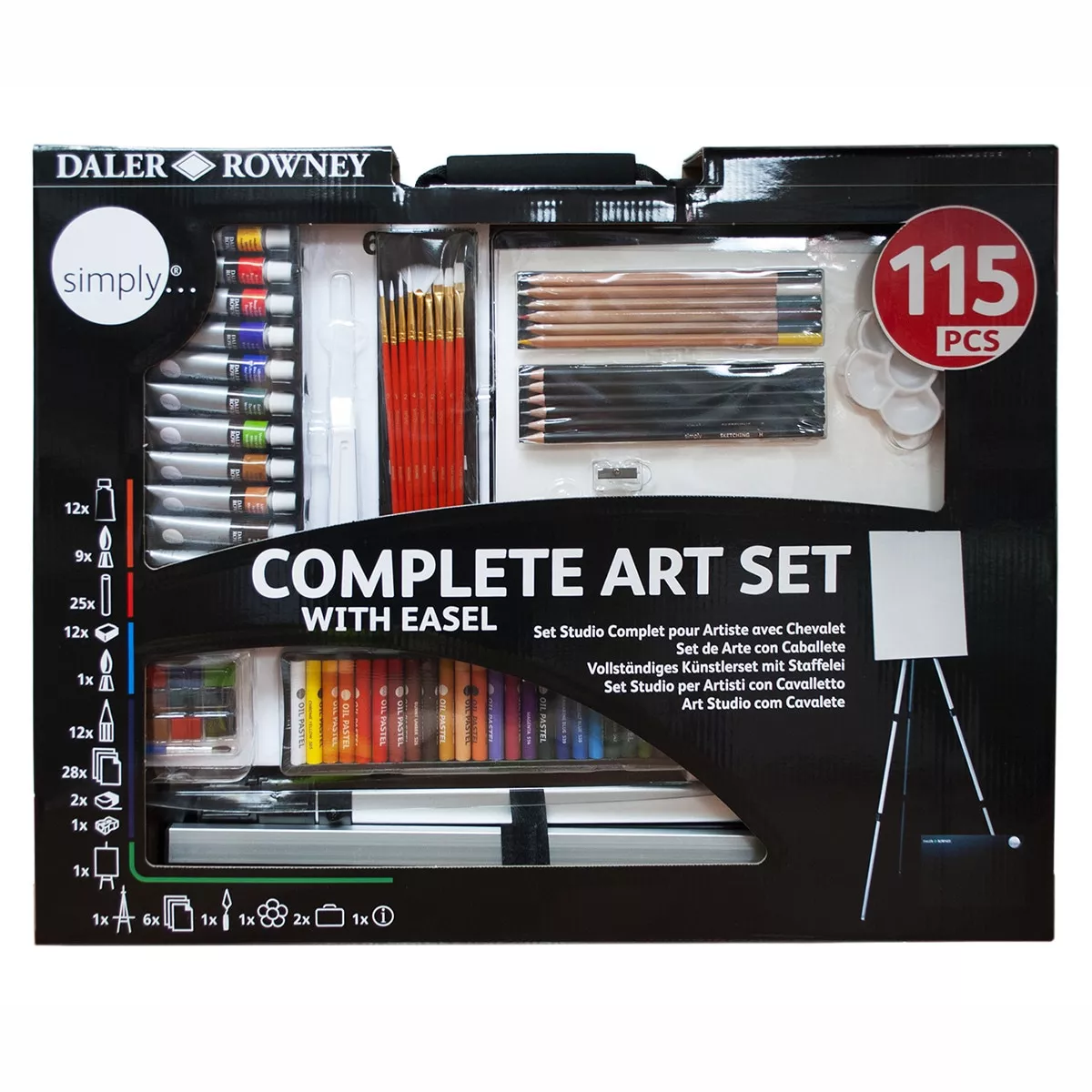 Daler Rowney - Set De Arte 155 Piezas Con Caballete Simply En Oferta Daler Rowney - Set De Arte 155 Piezas Con Caballete Simply Barato