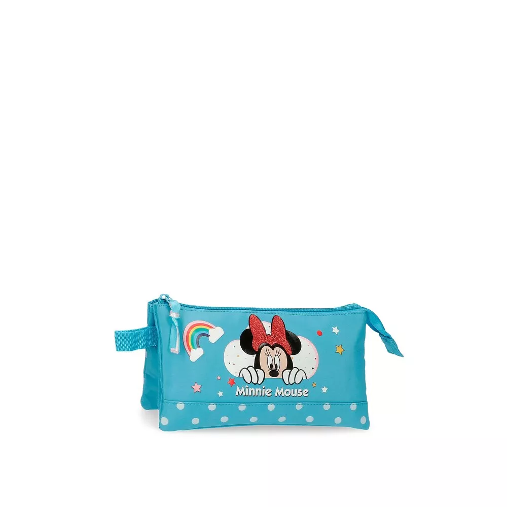 Disney - Estuche Minnie Rainbow Tres Compartimentos Azul En Oferta Disney - Estuche Minnie Rainbow Tres Compartimentos Azul Barato