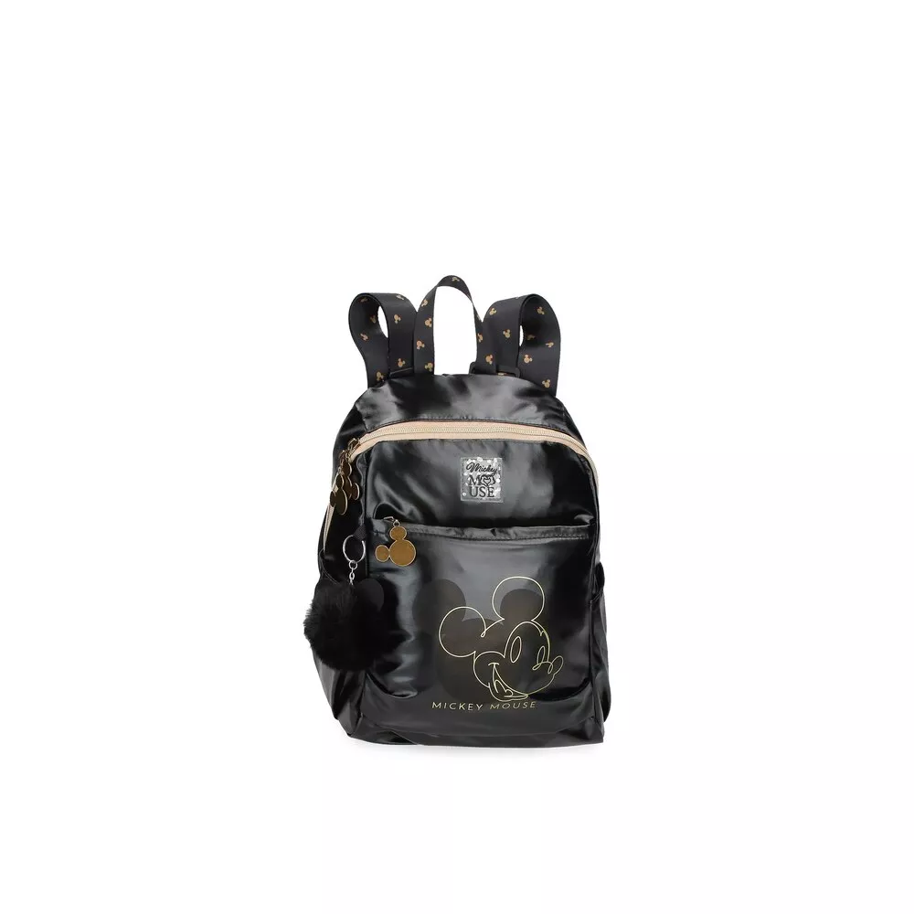 Disney - Mochila Casual Mickey Outline Con Pompón Decorativo En Oferta Disney - Mochila Casual Mickey Outline Con Pompón Decorativo Barato