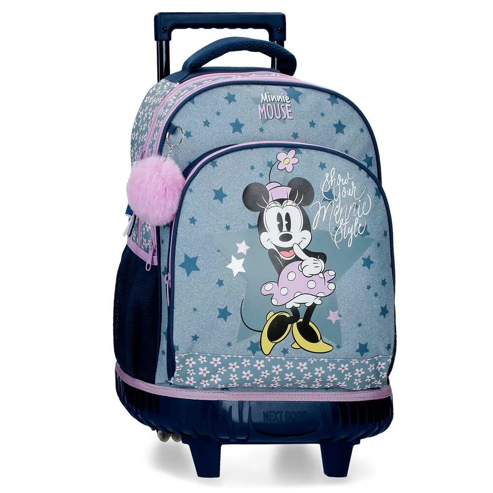 Disney - Mochila Con Ruedas Minnie Style Dos Compartimentos Con Bolsillos Laterales En Oferta Disney - Mochila Con Ruedas Minnie Style Dos Compartimentos Con Bolsillos Laterales Barato