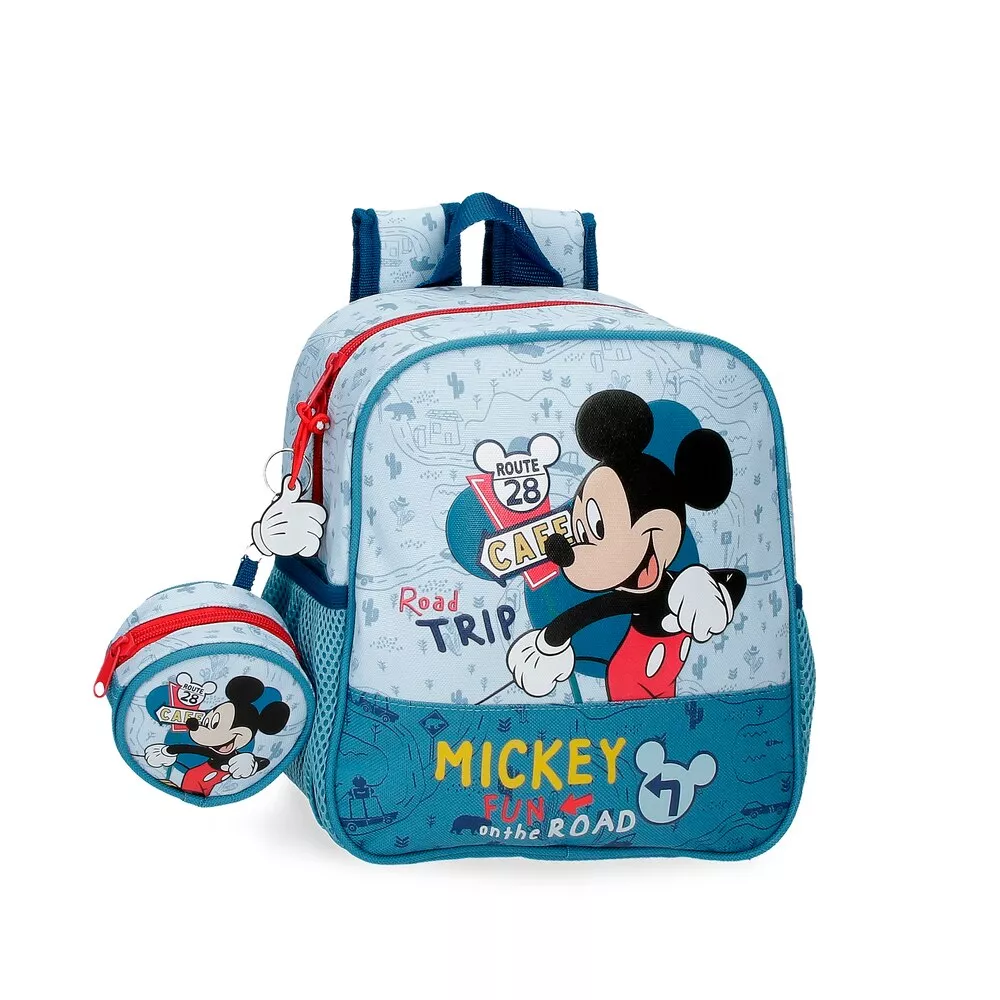 Disney - Mochila De Niño Guardería Mickey Road Trip 25Cm Con Porta Chupete En Oferta Disney - Mochila De Niño Guardería Mickey Road Trip 25Cm Con Porta Chupete Barato