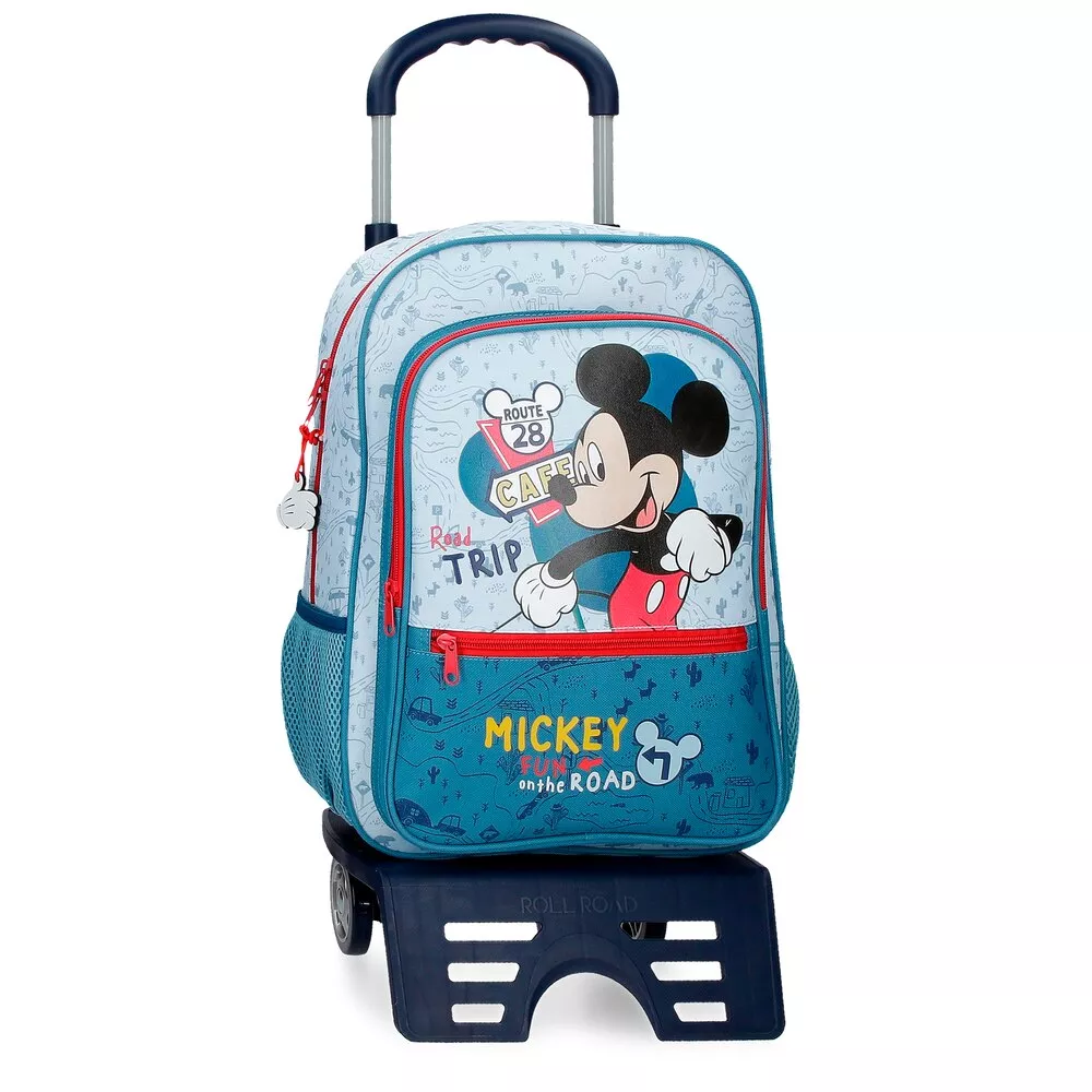 Disney - Mochila De Niño Mickey Road Trip 38Cm Con Bolsillo Frontal Con Carro En Oferta Disney - Mochila De Niño Mickey Road Trip 38Cm Con Bolsillo Frontal Con Carro Barato