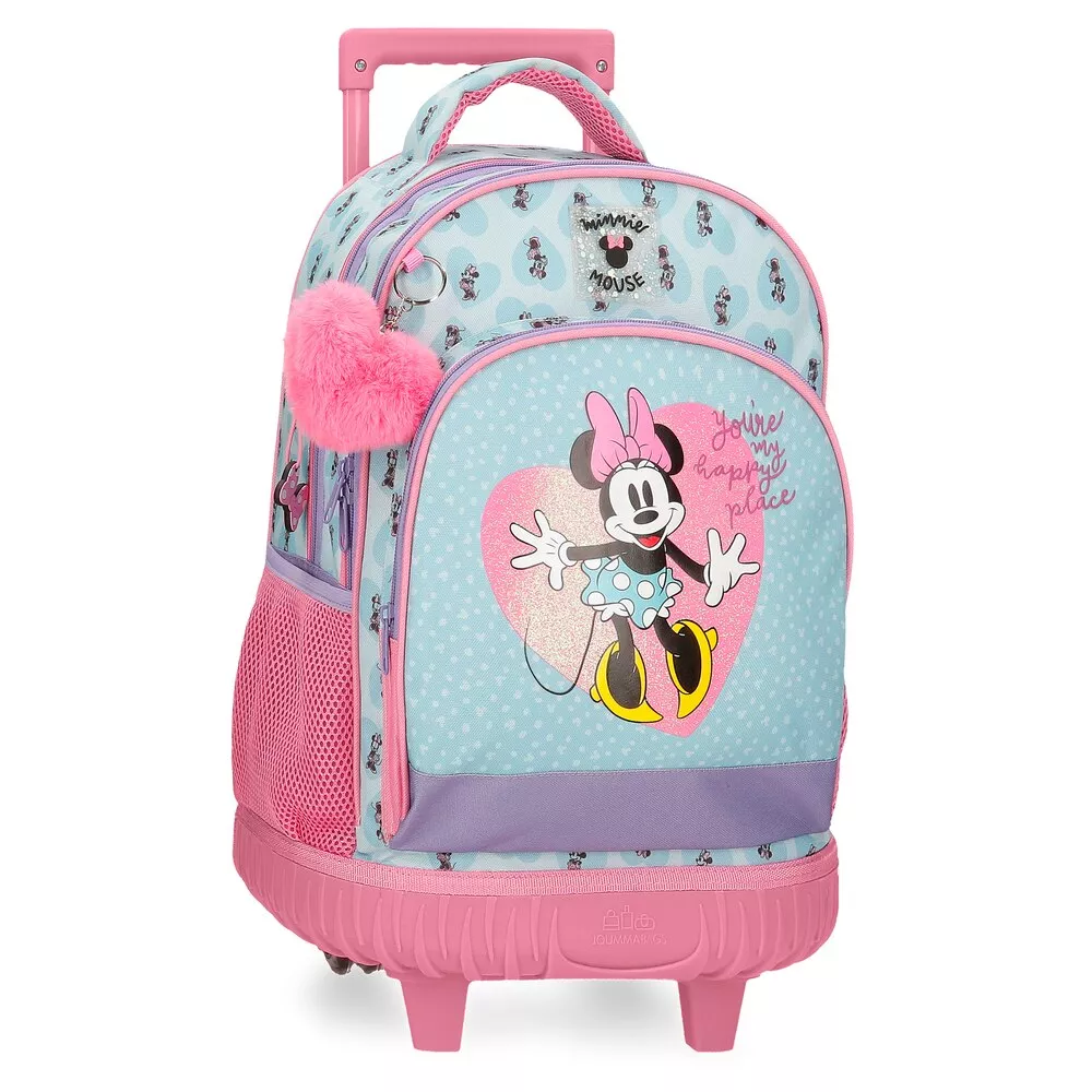 Disney - Mochila Dos Ruedas Para Niña Minnie My Happy Place Dos Compartimentos barato