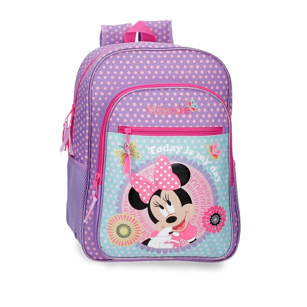 Disney - Mochila Escolar Minnie Today Is My Day 40 Cm En Morado barato