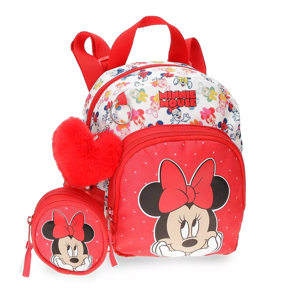 Disney - Mochila Guardería Minnie Diva 23cm Con Bolsillo Frontal Porta Chupete Y Pompón Decorativo barato