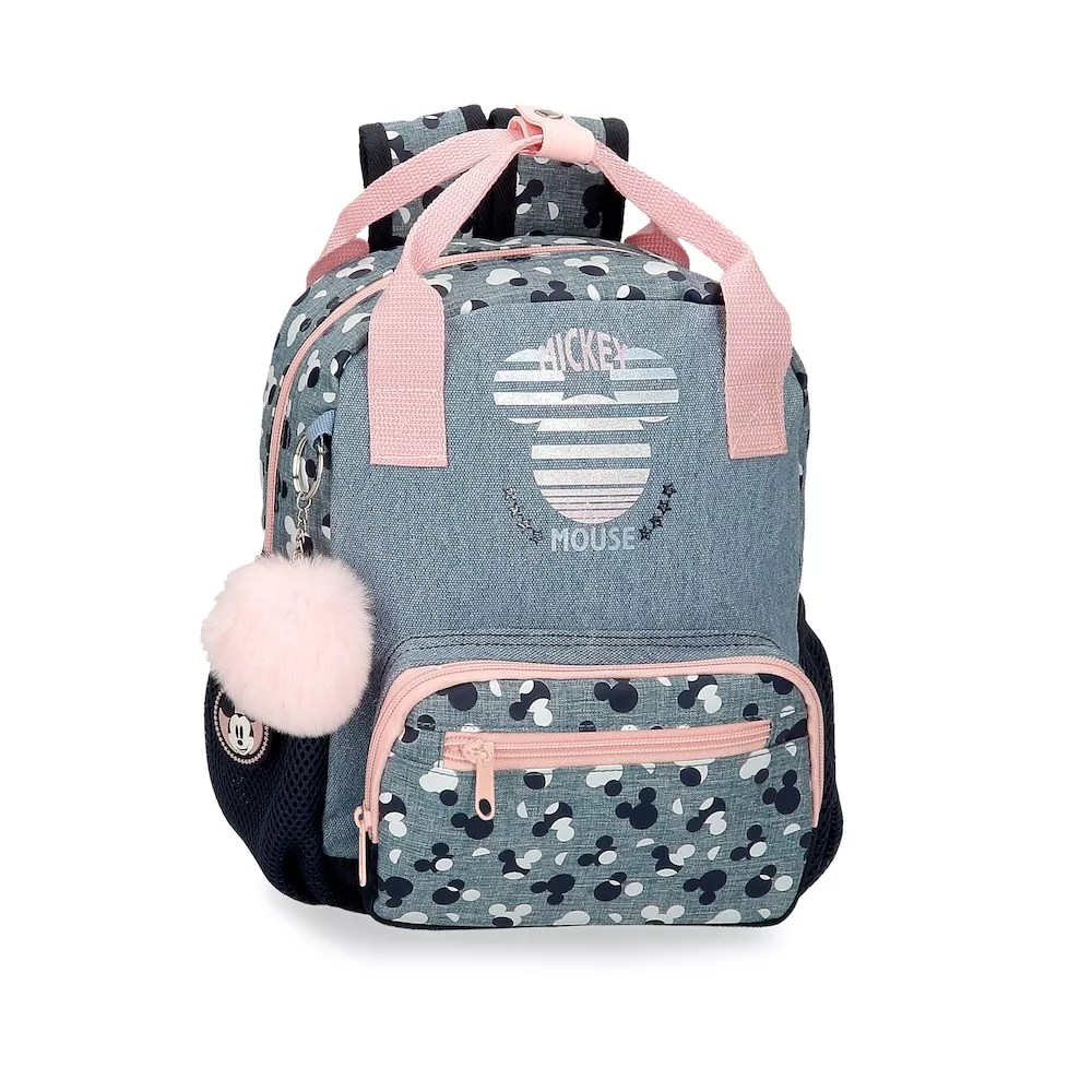 Disney - Mochila Preescolar Mickey Denim 27Cm Con Bolsillo Frontal En Oferta Disney - Mochila Preescolar Mickey Denim 27Cm Con Bolsillo Frontal Barato
