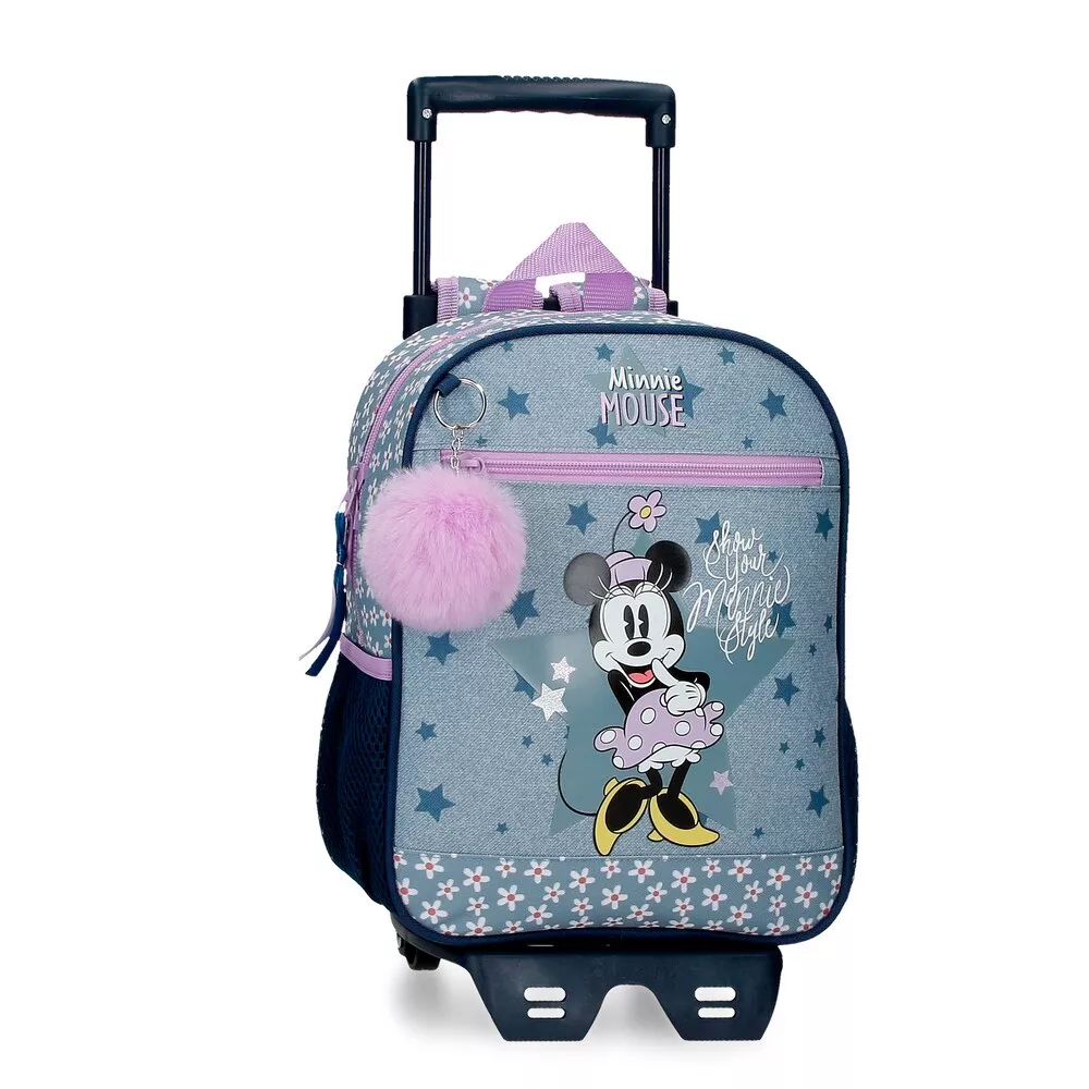 Disney - Mochila Preescolar Minnie Style 28Cm Con Bolsillo Frontal Con Carro En Oferta Disney - Mochila Preescolar Minnie Style 28Cm Con Bolsillo Frontal Con Carro Barato