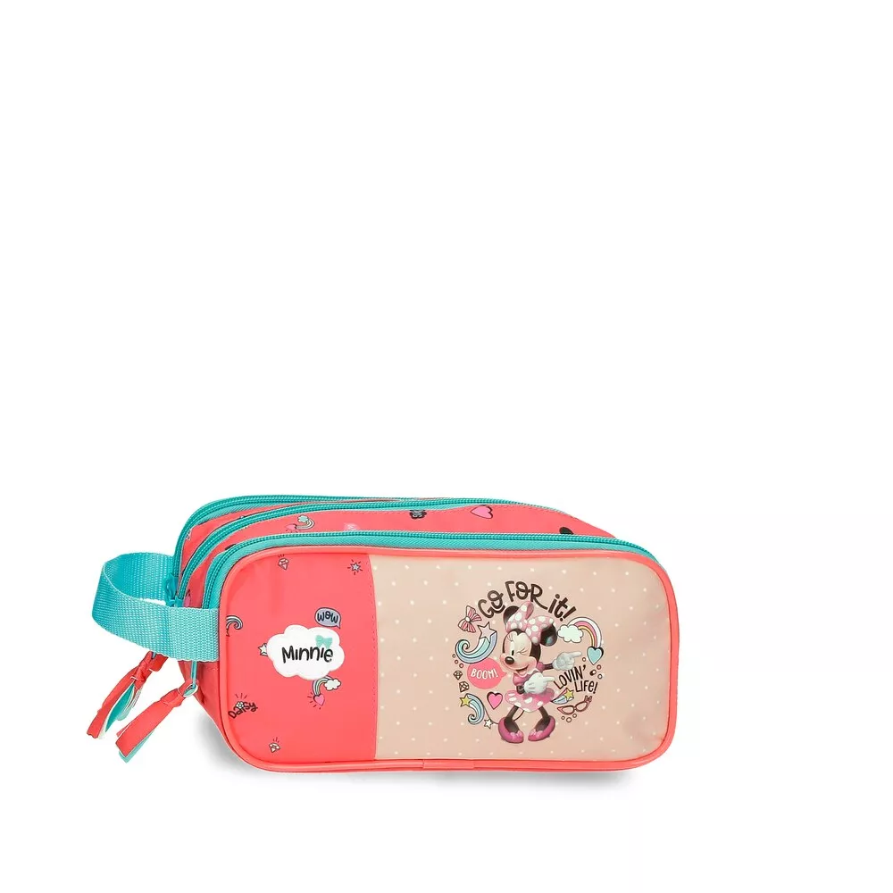 Disney - Portatodo Para Niñas Minnie Loving Life Triple Cremallera barato