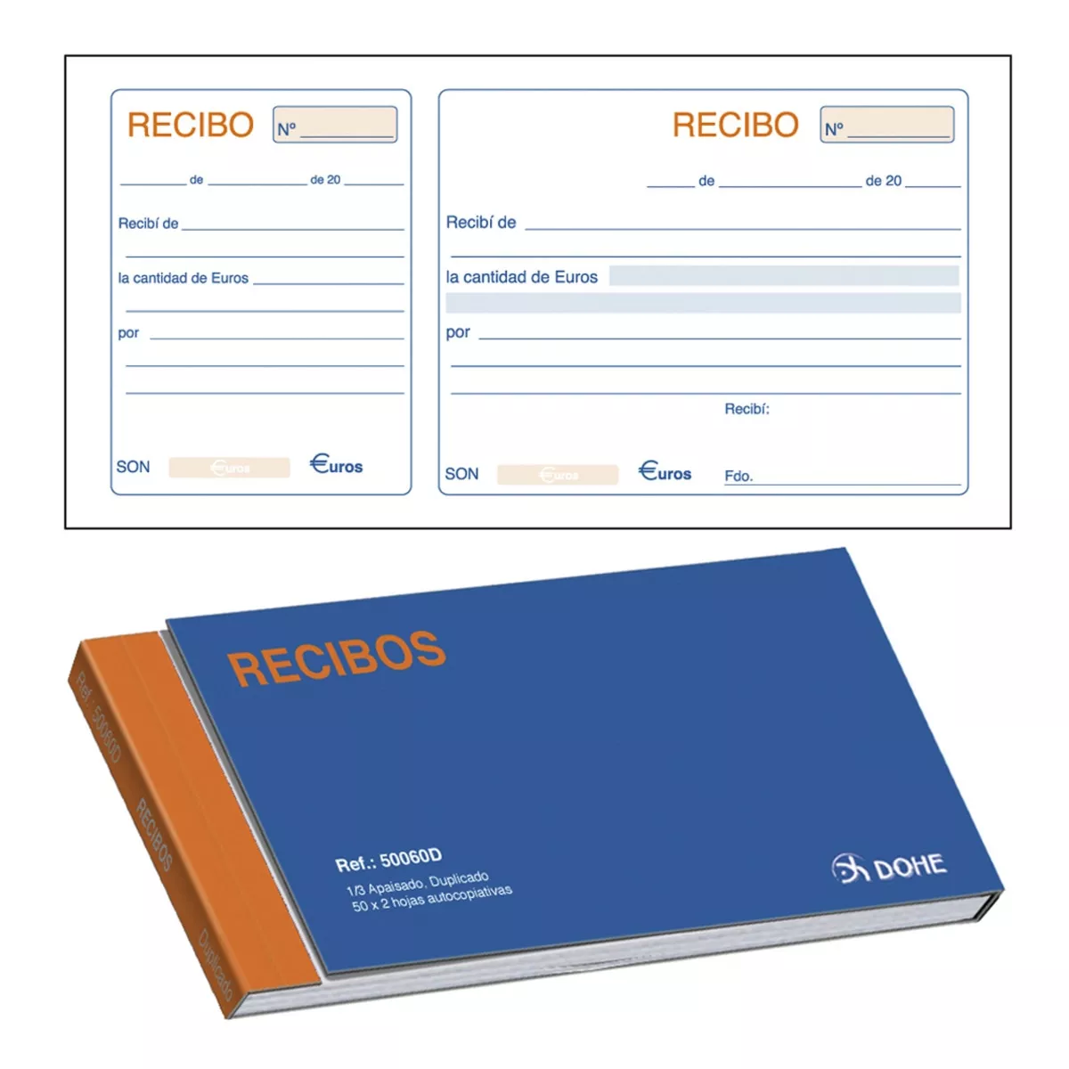 Dohe - Talonario De Recibos 100H Duplicado En Oferta Dohe - Talonario De Recibos 100H Duplicado Barato