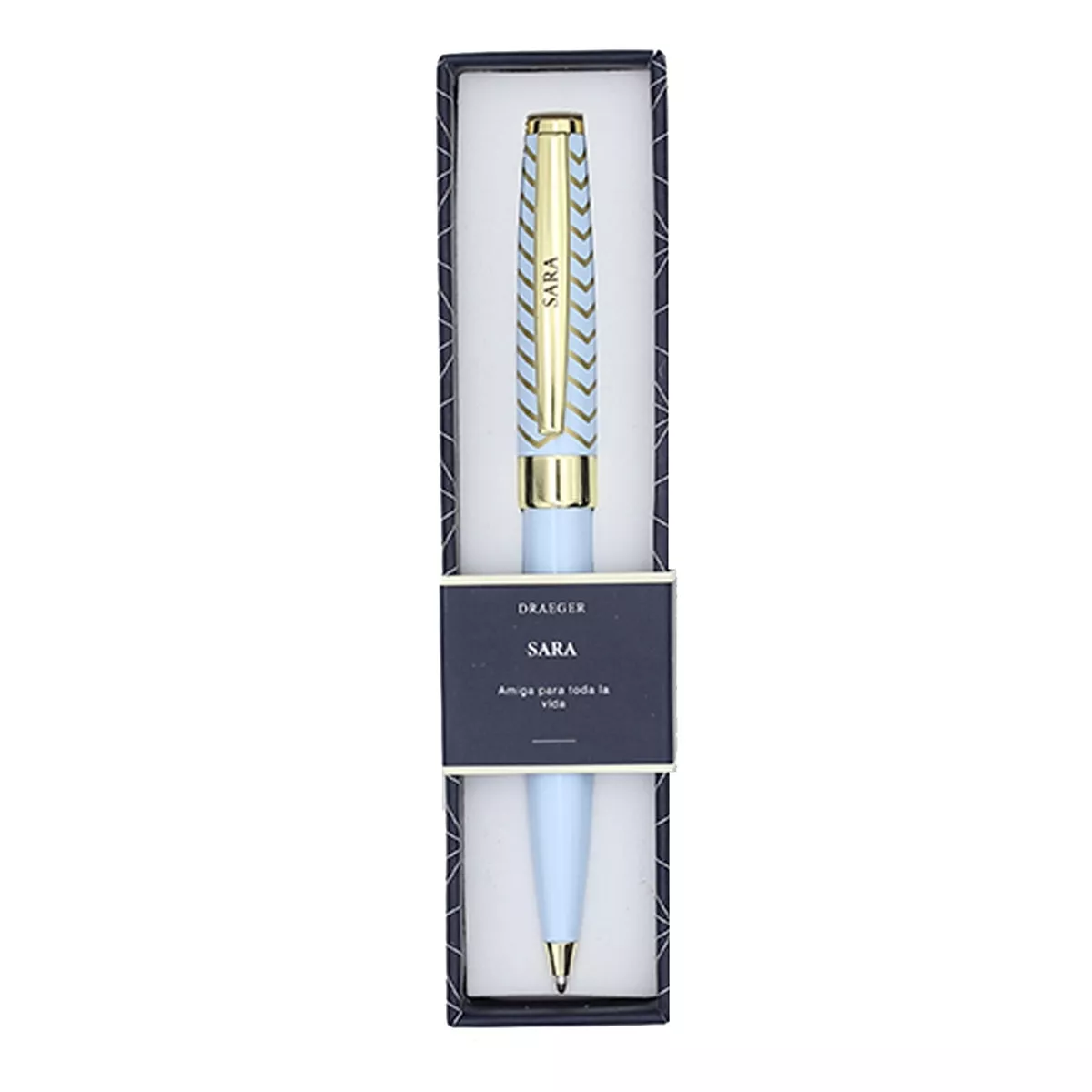 Draeger - Bolígrafo Sara Azul Claro Y Oro barato