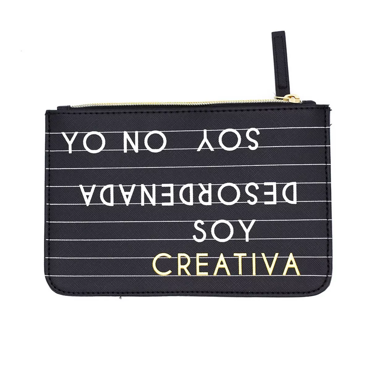 Draeger - Neceser Yo No Soy Desordenada Soy Creativa Negro Blanco Y Dorado barato