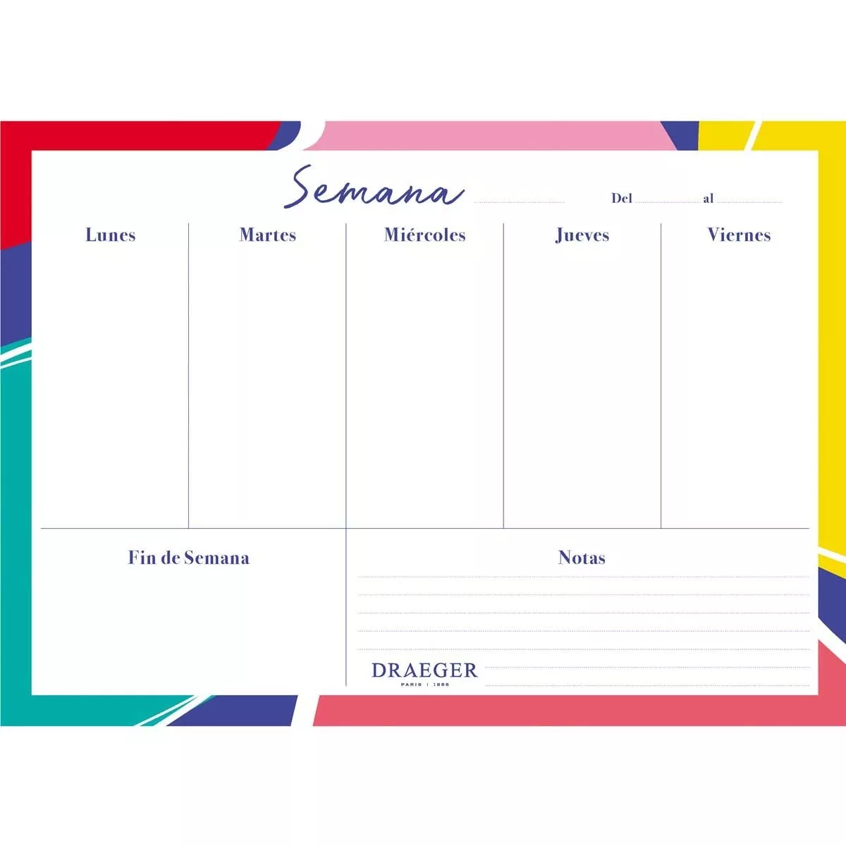 Draeger - Planificador Semanal Blanco Y Estampado Multicolor En Oferta Draeger - Planificador Semanal Blanco Y Estampado Multicolor Barato