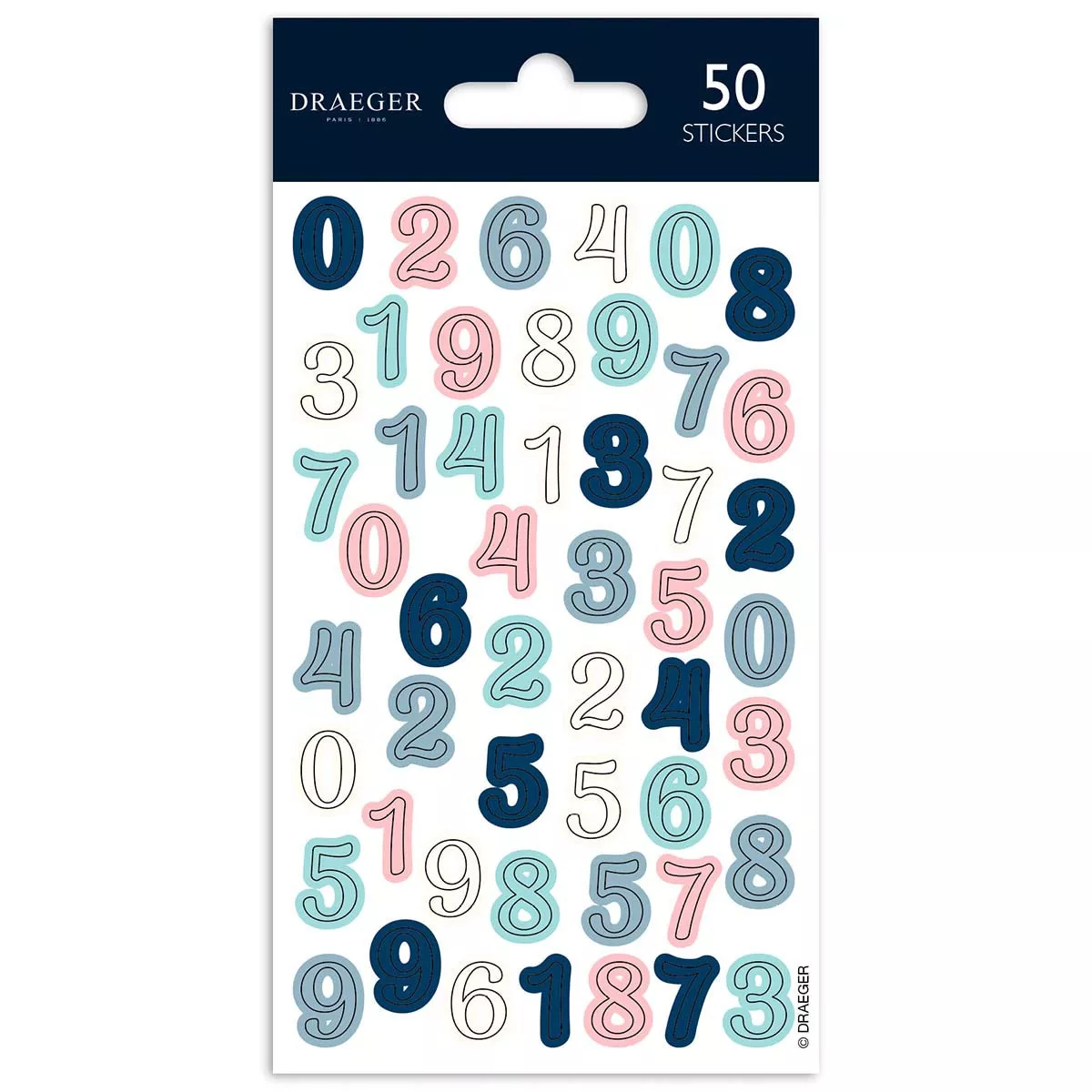 Draeger - Sticker Cifras Multicolor Pastel En Oferta Draeger - Sticker Cifras Multicolor Pastel Barato