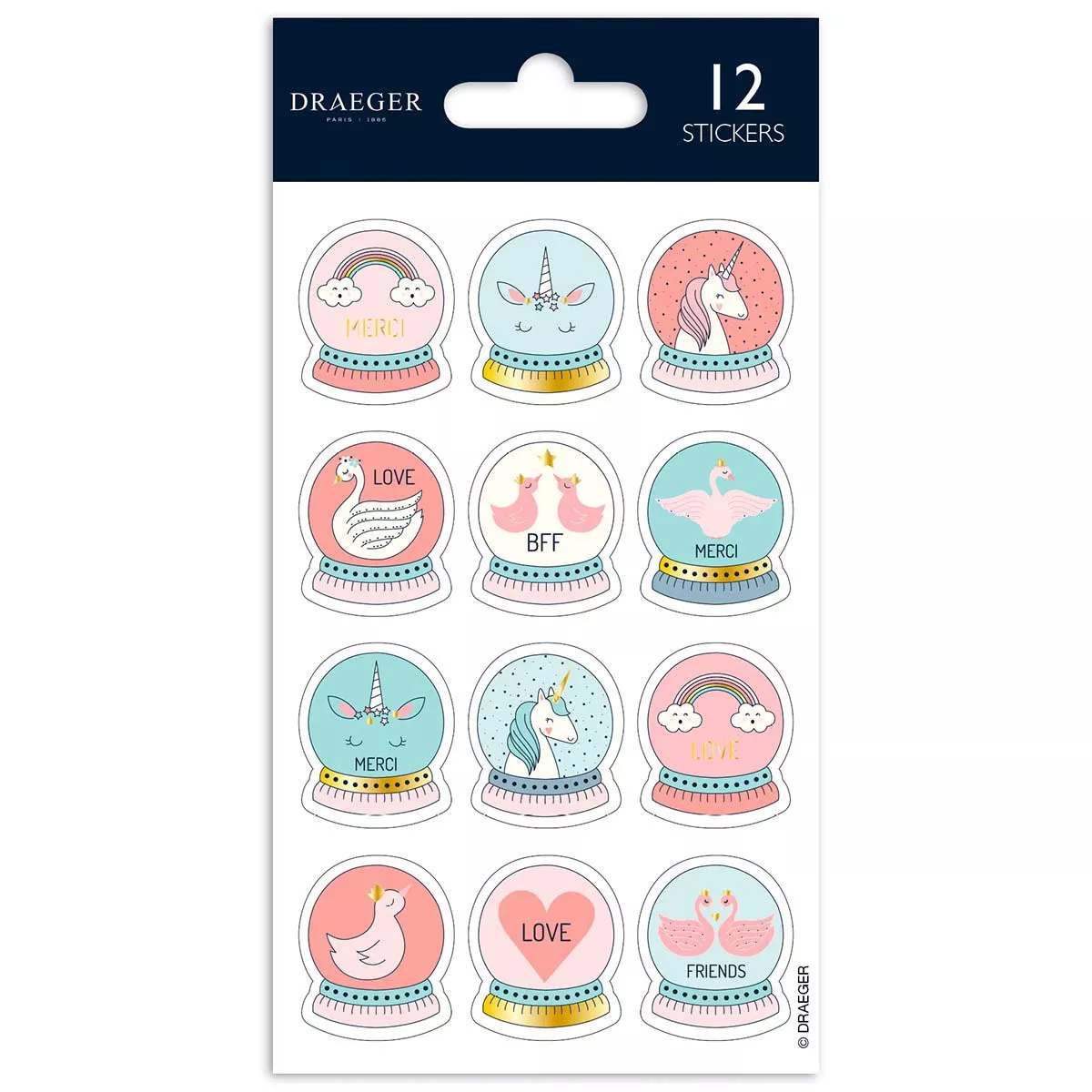 Draeger - Sticker Kids 12 Pegatinas Pvc Y Foil Bolas De Cristal Unicornios Tonos Pastel En Oferta Draeger - Sticker Kids 12 Pegatinas Pvc Y Foil Bolas De Cristal Unicornios Tonos Pastel Barato