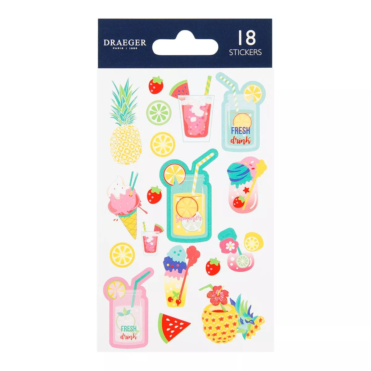 Draeger - Sticker Kids 18 Pegatinas Papel Zumos Refrescantes Multicolor barato
