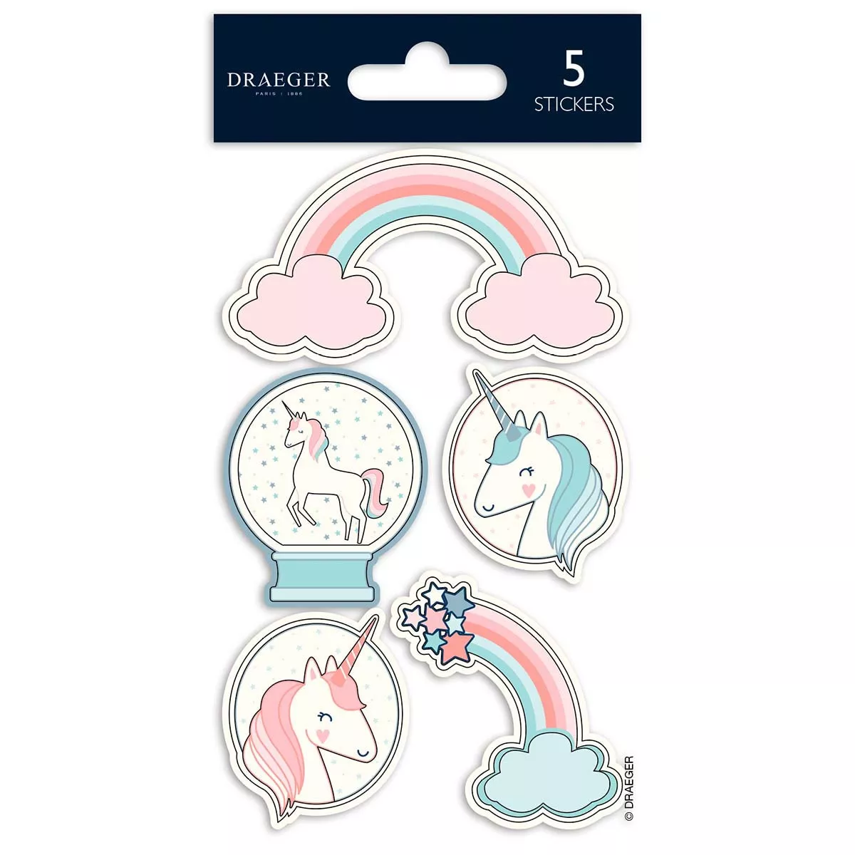 Draeger - Sticker Unicornios Arco Iris Multicolor Pastel barato
