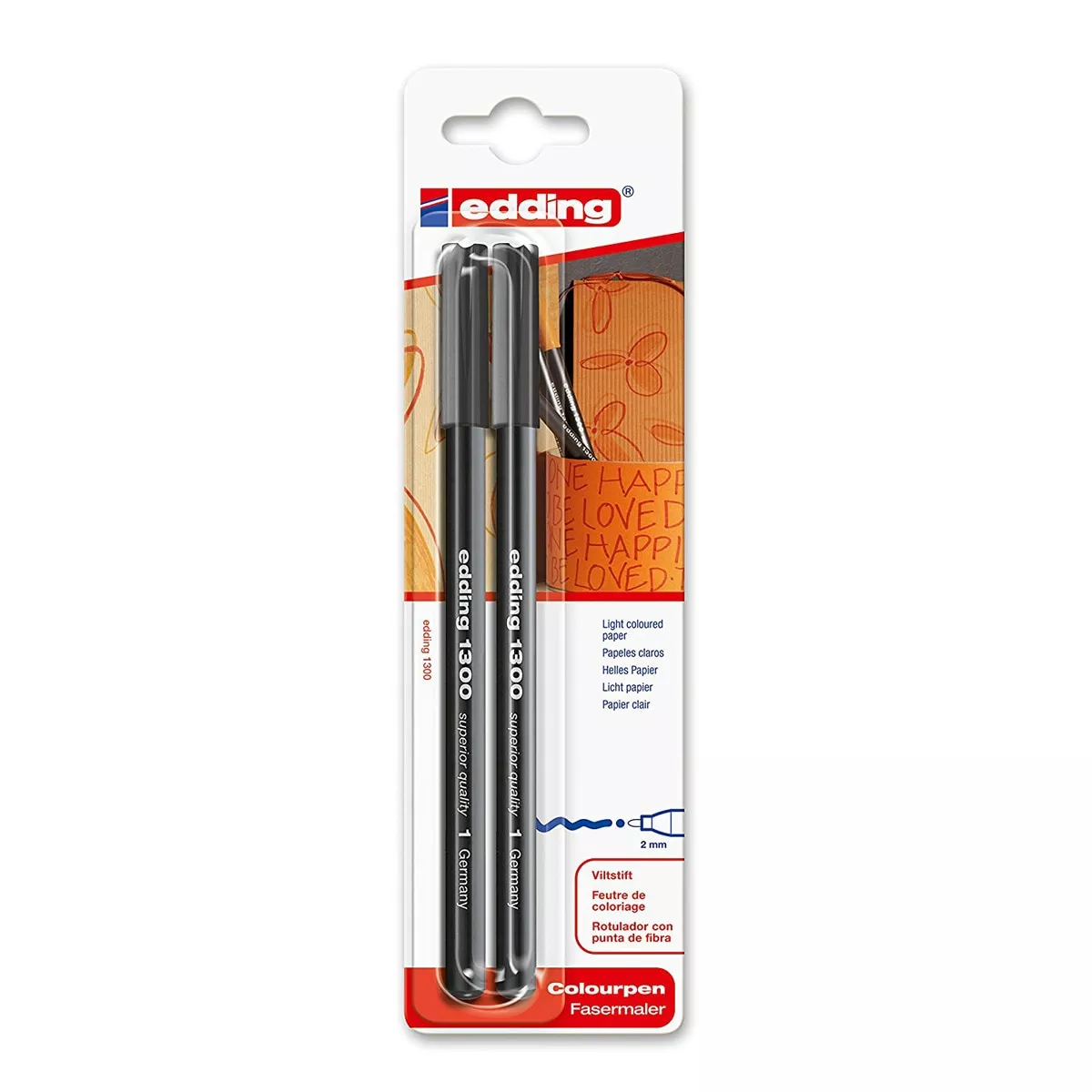 Edding - Blister 2 Rotuladores 1300 Negro En Oferta Edding - Blister 2 Rotuladores 1300 Negro Barato
