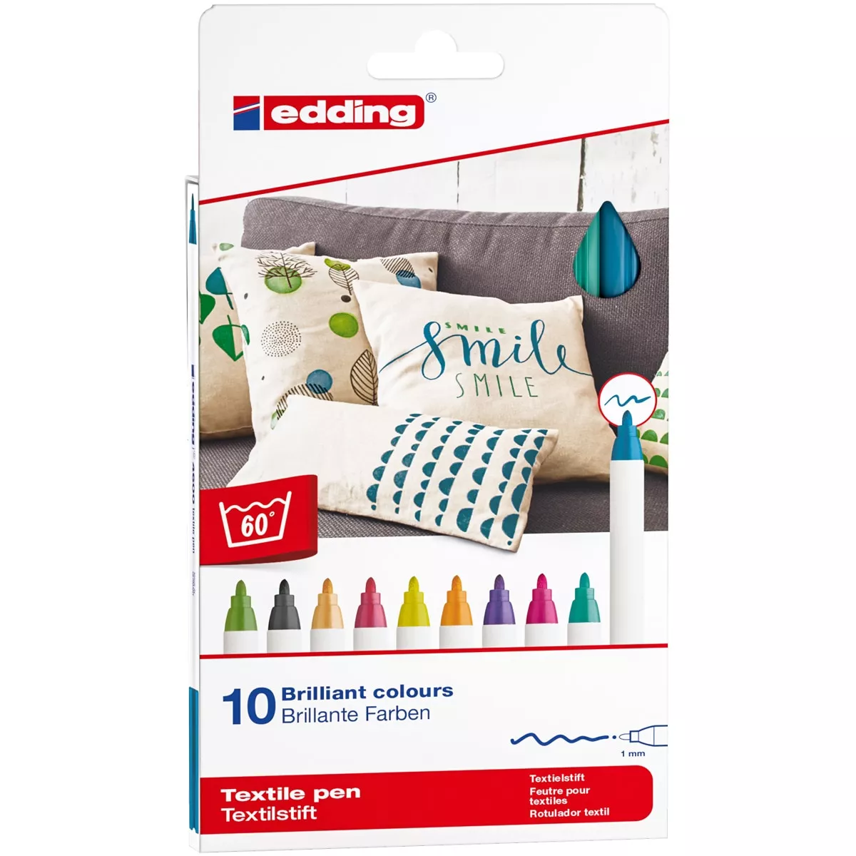 Edding - Pack 10 Marcadores Para Textil 4600 Multicolor barato