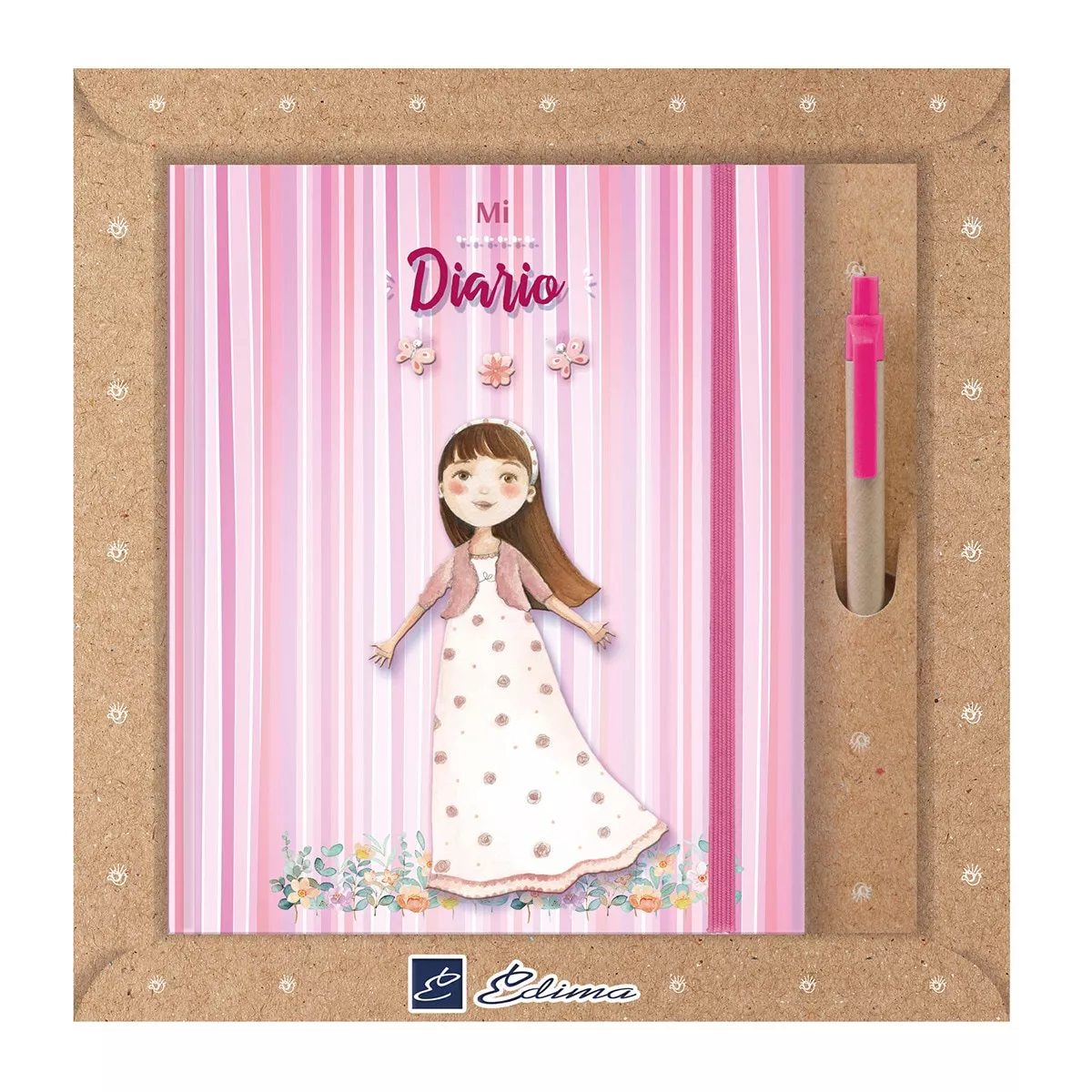 Edima - Diario Comunión Niña Rayas Rosa En Oferta Edima - Diario Comunión Niña Rayas Rosa Barato